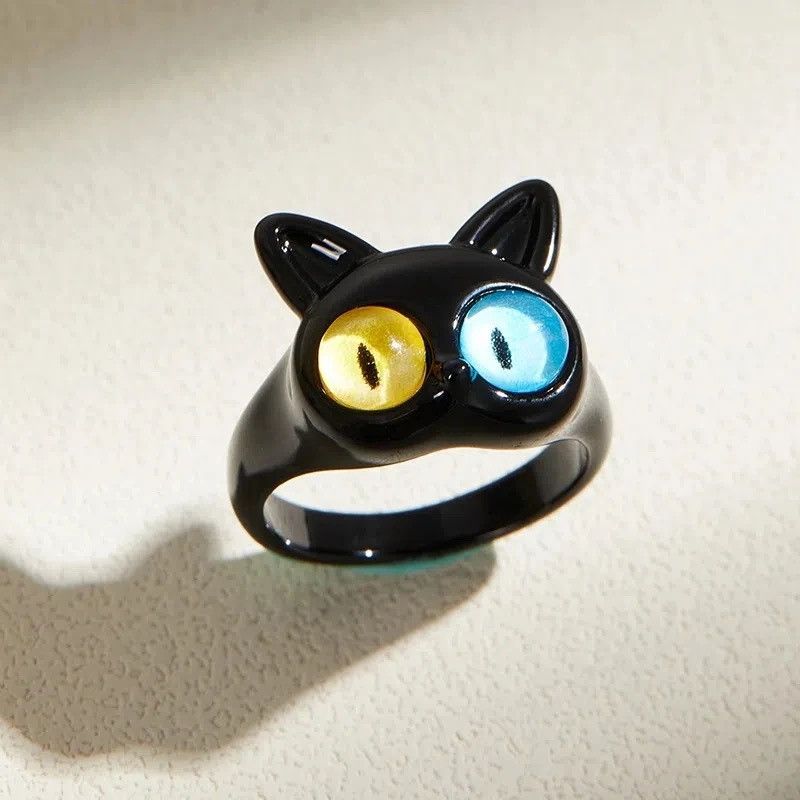 Other Sweet Two Color Cat Eyes Ring Size ONE SIZE - 2 Thumbnail