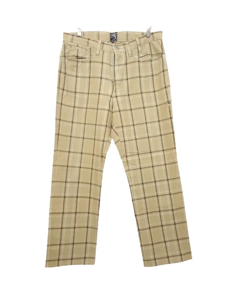 Designer Japanese Brand SACRIFICE Grid Design Pants MADE IN JAPAN Size US 35 - 1 Preview
