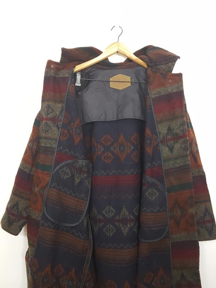 Woolrich Woolen Mills VTG. Woolrich Aztec Coachella Detachable Hoodie Long Jacket Size US L / EU 52-54 / 3 - 4 Thumbnail