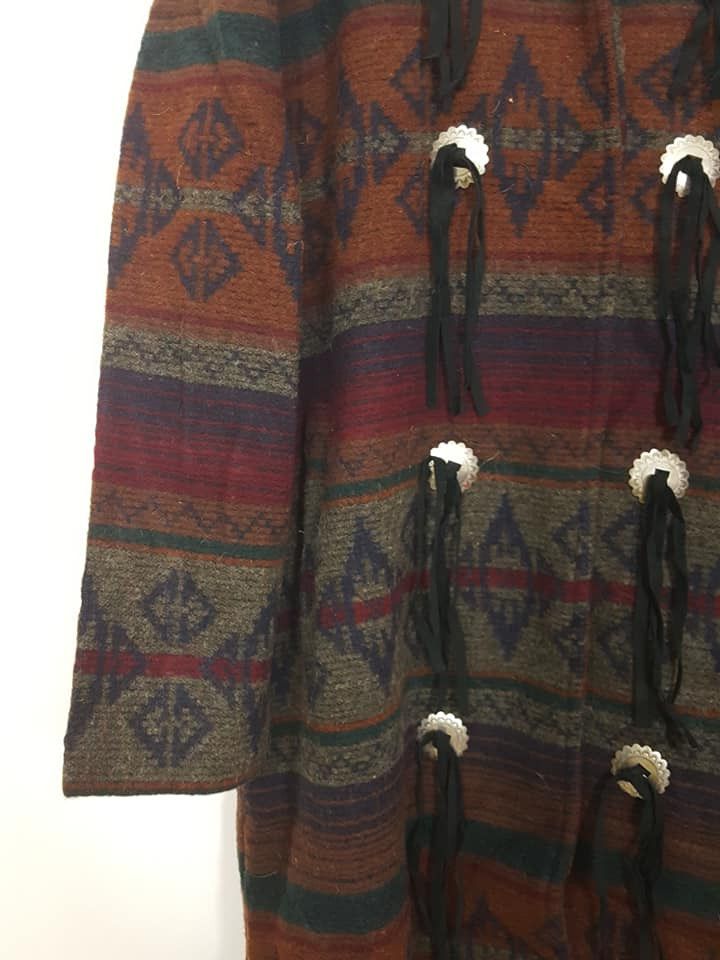 Woolrich Woolen Mills VTG. Woolrich Aztec Coachella Detachable Hoodie Long Jacket Size US L / EU 52-54 / 3 - 9 Thumbnail