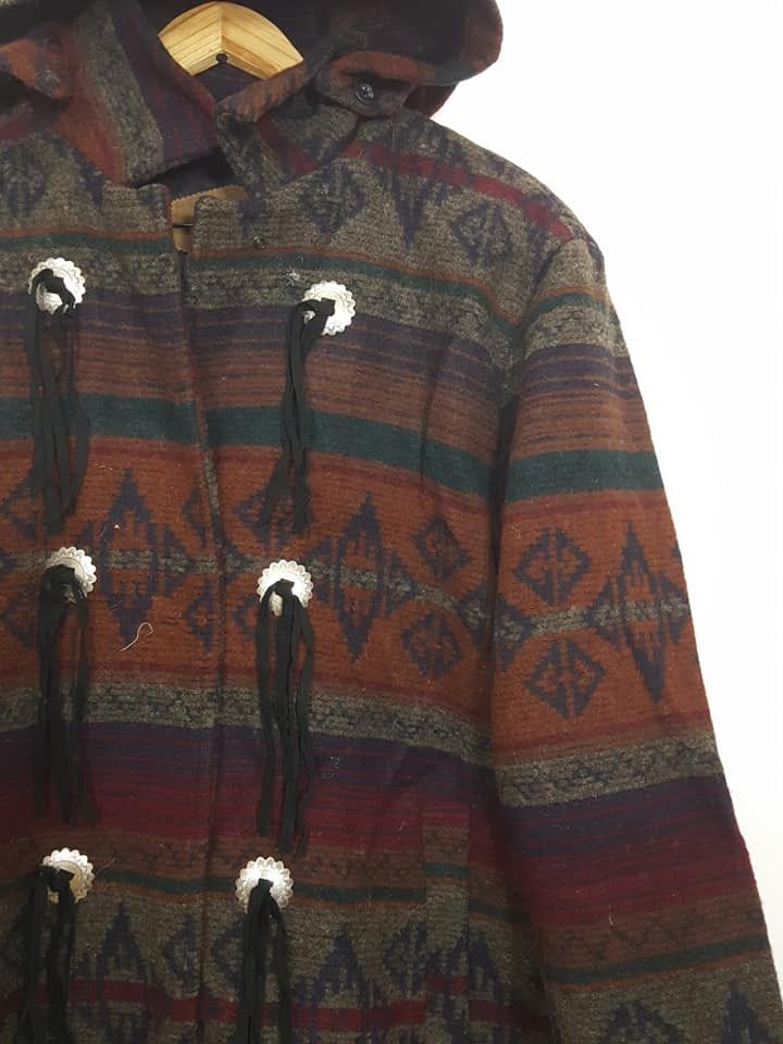 Woolrich Woolen Mills VTG. Woolrich Aztec Coachella Detachable Hoodie Long Jacket Size US L / EU 52-54 / 3 - 8 Thumbnail
