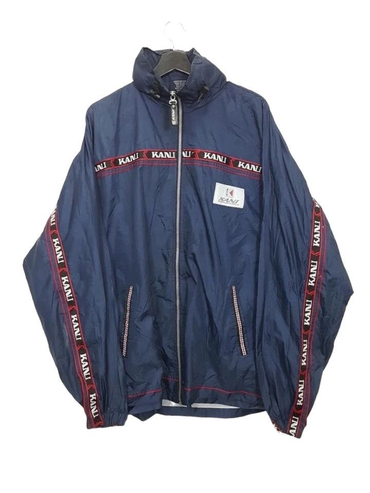 Karl Kani × Vintage Sidetape Polyester Light Rain Hooded Zipper Jacket Size US XL / EU 56 / 4 - 2 Thumbnail