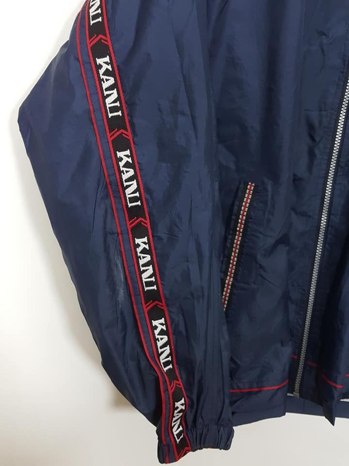 Karl Kani × Vintage Sidetape Polyester Light Rain Hooded Zipper Jacket Size US XL / EU 56 / 4 - 8 Thumbnail