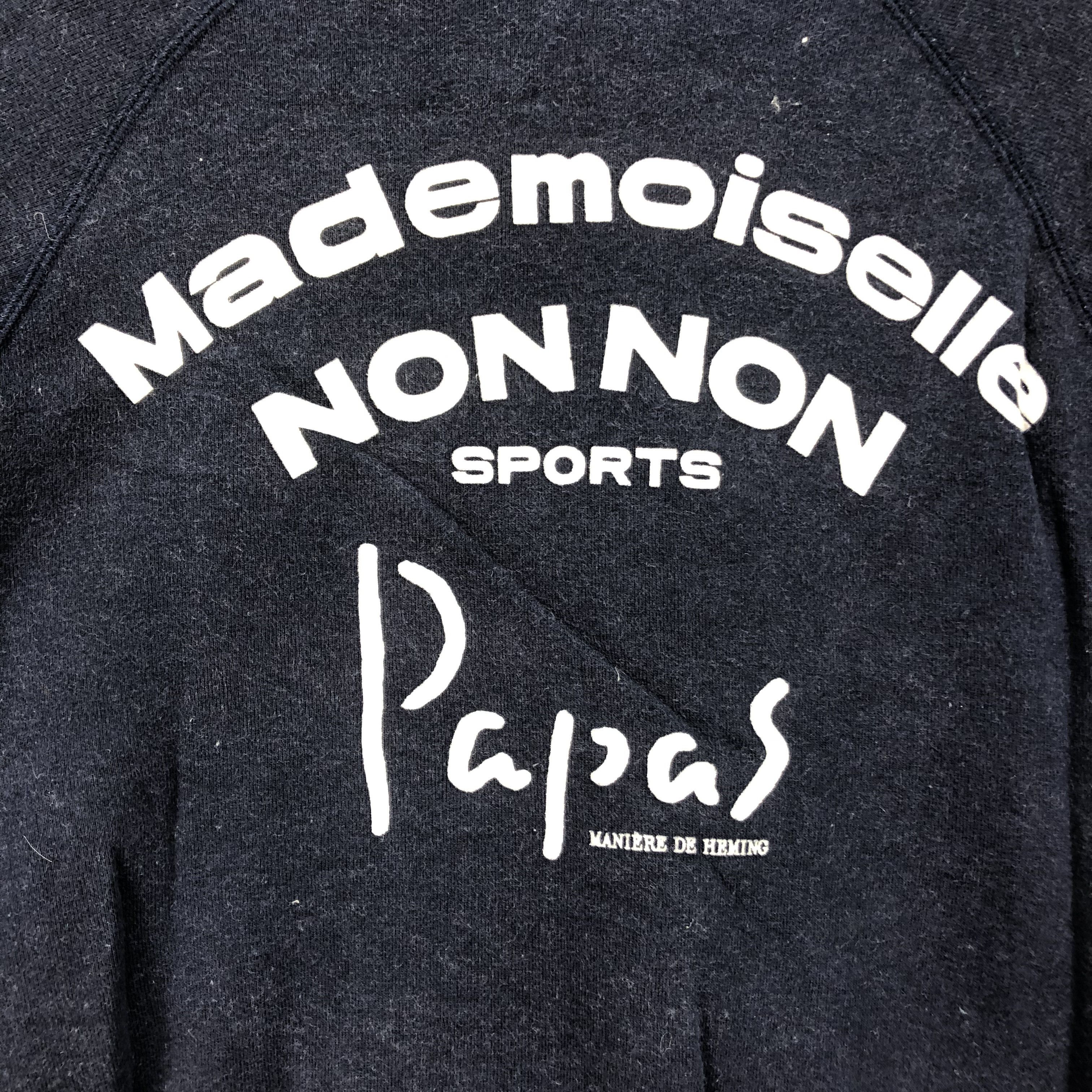 Japanese Brand Mademoiselle Non Non PAPAS Back Big Logo Sweat #4504-156 Size US S / EU 44-46 / 1 - 2 Thumbnail