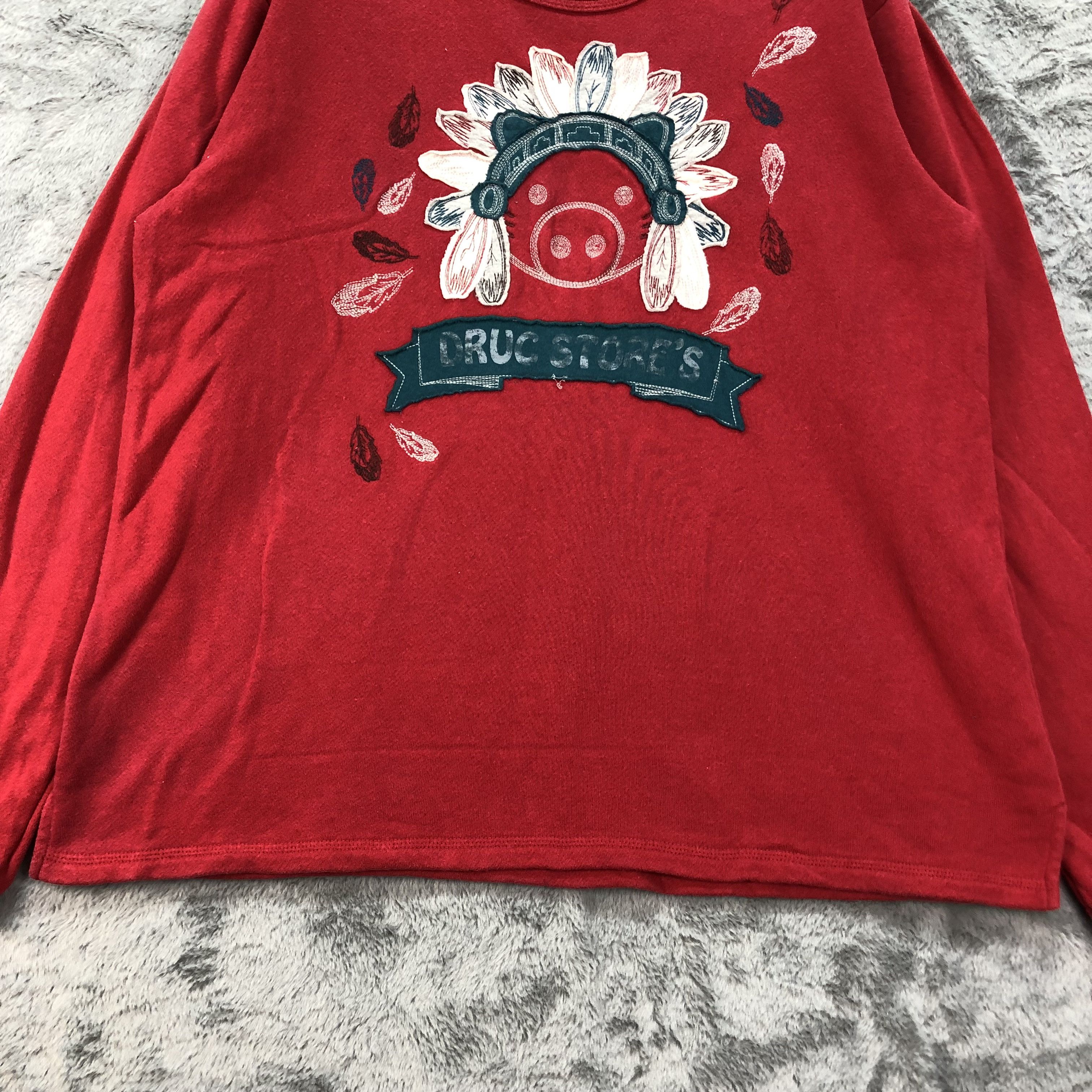 Japanese Brand Drug Store's Apache Hog Big Logo Long Sleeve Tees #4494-156 Size US L / EU 52-54 / 3 - 4 Thumbnail