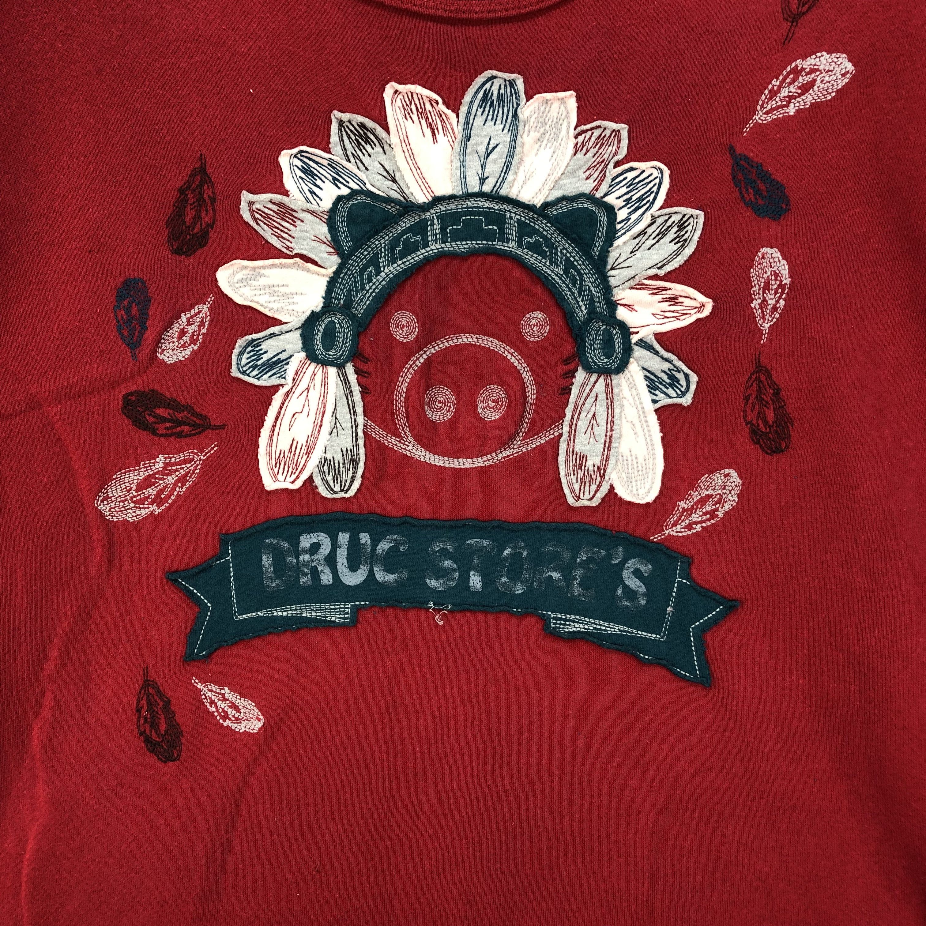 Japanese Brand Drug Store's Apache Hog Big Logo Long Sleeve Tees #4494-156 Size US L / EU 52-54 / 3 - 3 Thumbnail