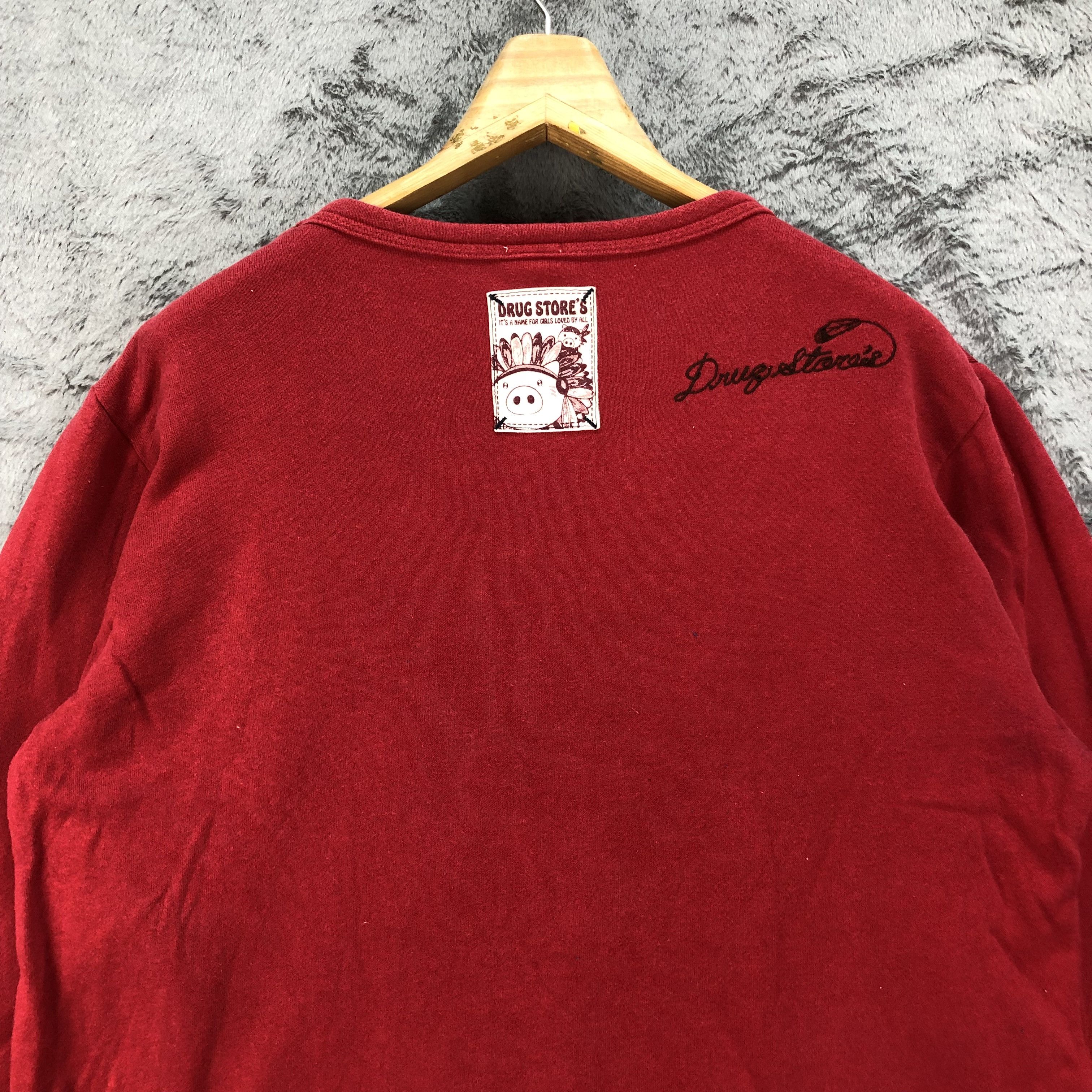 Japanese Brand Drug Store's Apache Hog Big Logo Long Sleeve Tees #4494-156 Size US L / EU 52-54 / 3 - 12 Thumbnail