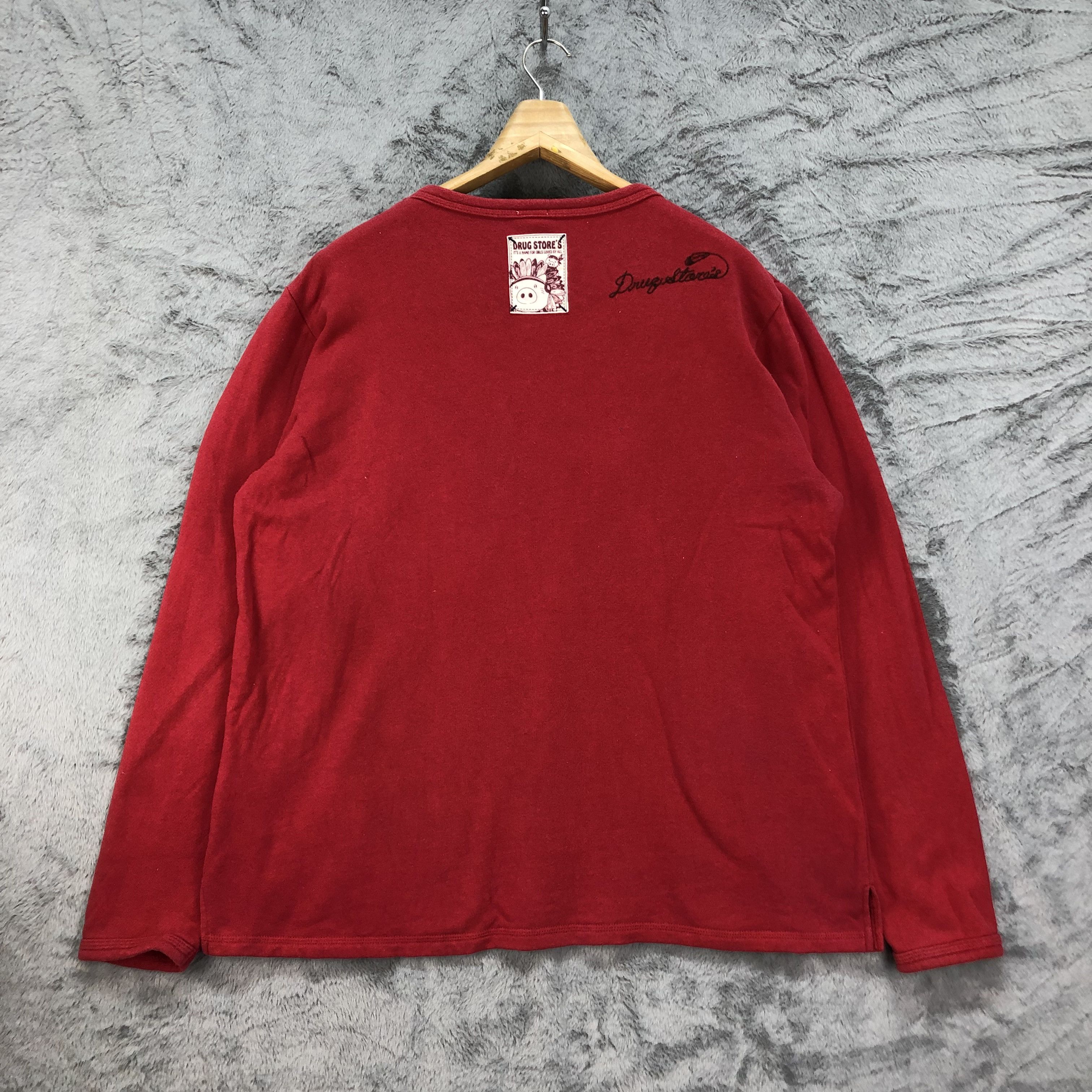 Japanese Brand Drug Store's Apache Hog Big Logo Long Sleeve Tees #4494-156 Size US L / EU 52-54 / 3 - 11 Thumbnail