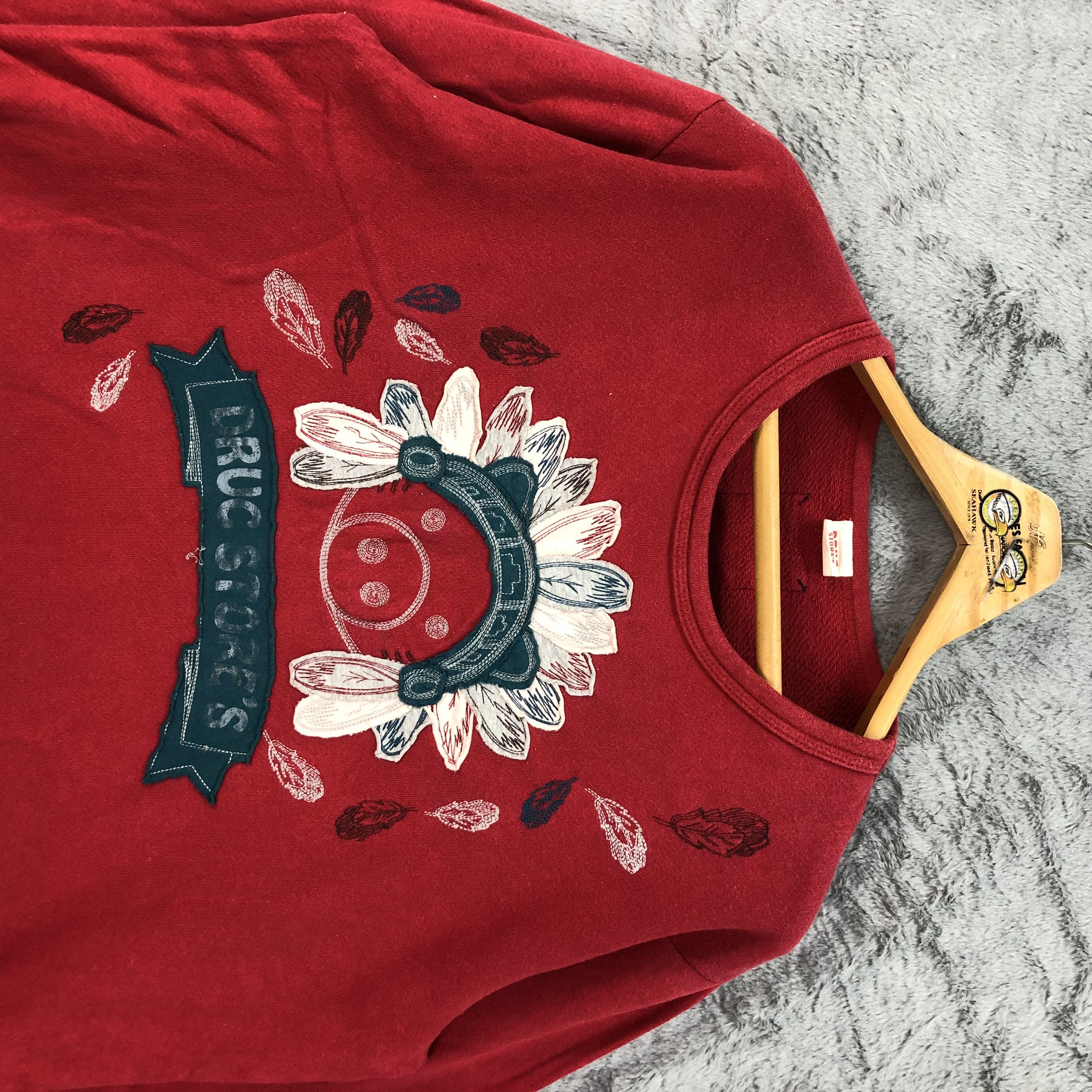 Japanese Brand Drug Store's Apache Hog Big Logo Long Sleeve Tees #4494-156 Size US L / EU 52-54 / 3 - 2 Thumbnail
