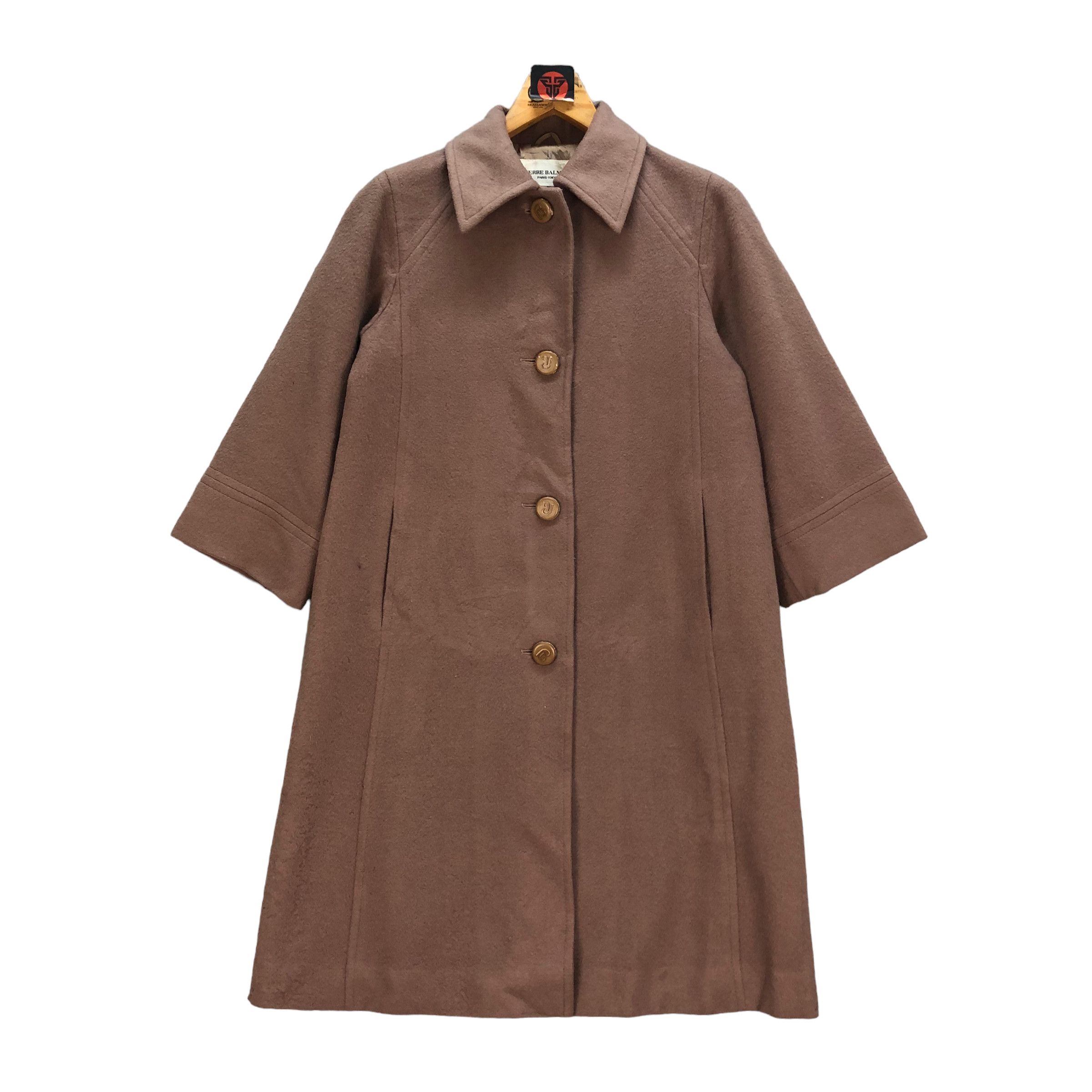 image of Vintage Pierre Balmain Wool Long Coat 7234-120, Women's (Size Small)