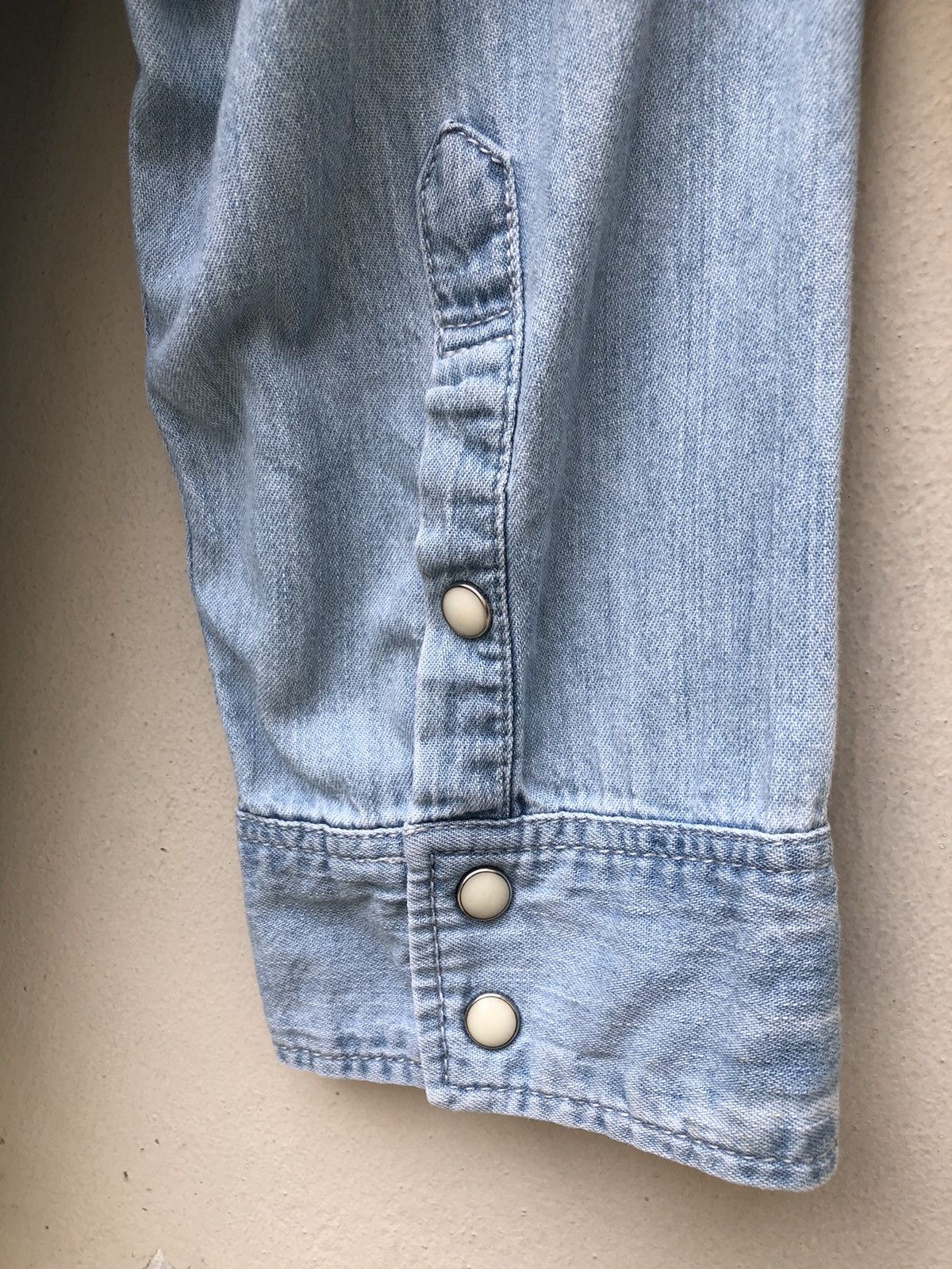Vintage Stooge & Co Japan 3 Quater Sleeve Faded Chambray Shirt Size US M / EU 48-50 / 2 - 12 Thumbnail