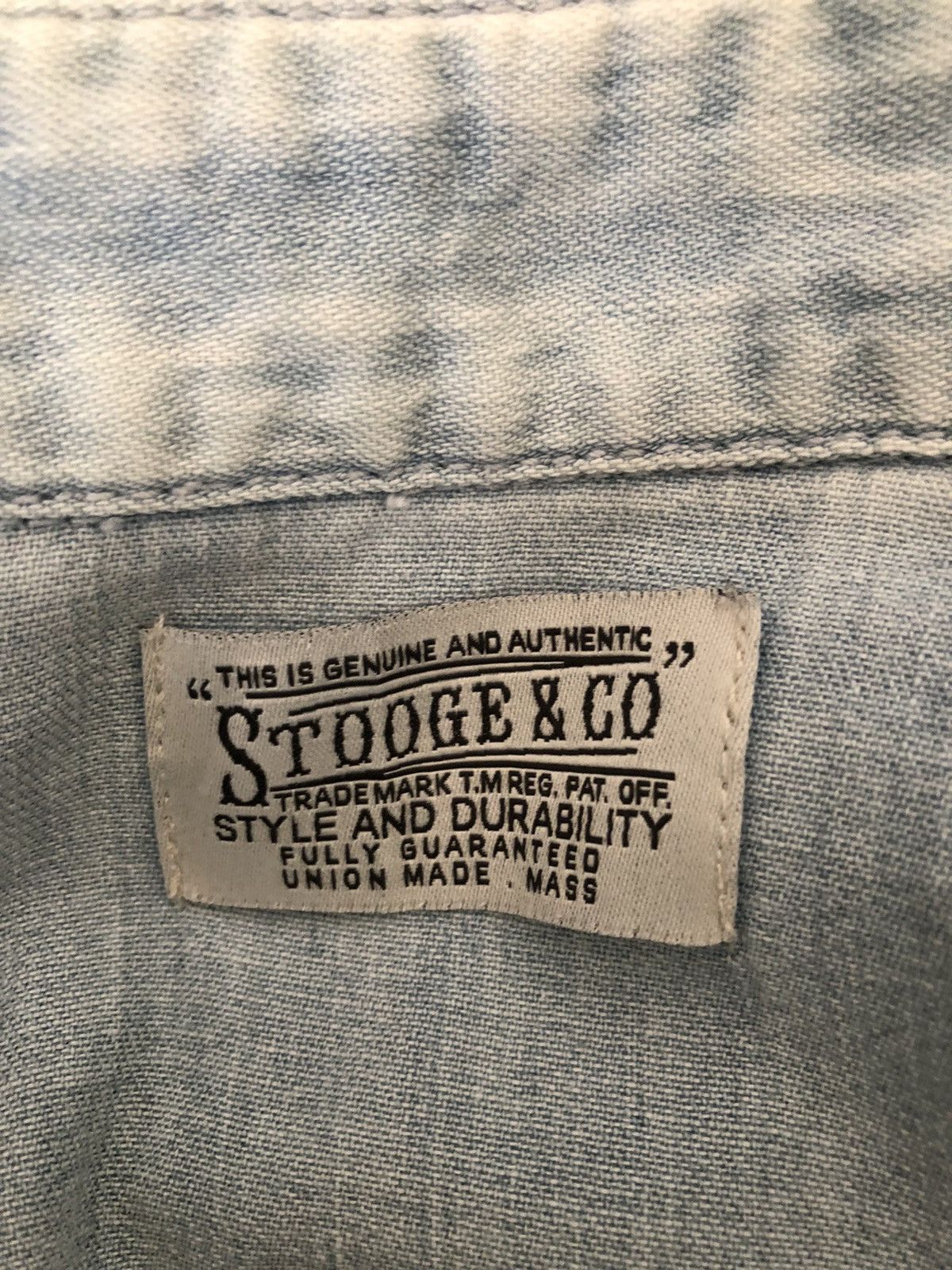 Vintage Stooge & Co Japan 3 Quater Sleeve Faded Chambray Shirt Size US M / EU 48-50 / 2 - 19 Thumbnail