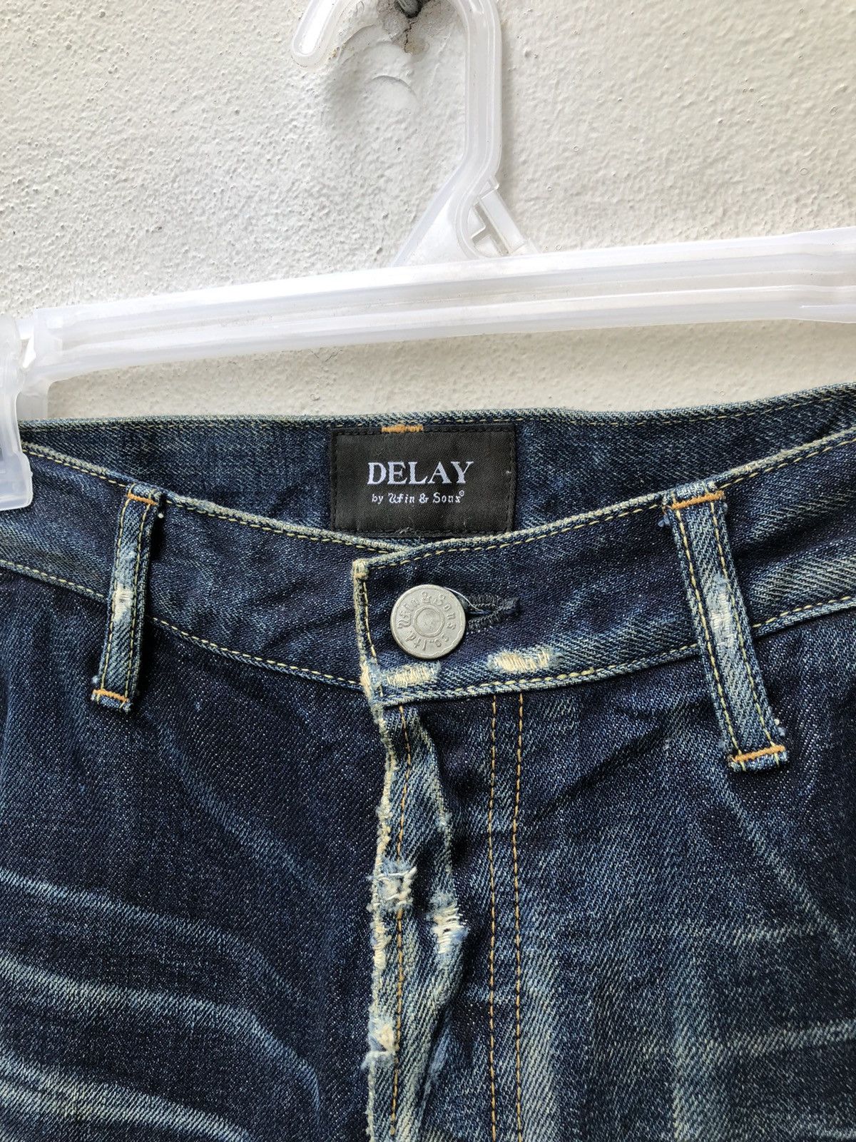 Vintage Ufin & Sons Japan Distressed Boro Patchwork Selvedge Denim Size US 30 / EU 46 - 7 Thumbnail