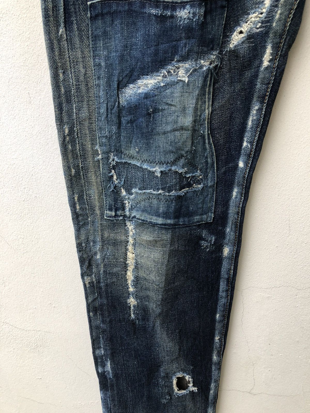 Vintage Ufin & Sons Japan Distressed Boro Patchwork Selvedge Denim Size US 30 / EU 46 - 10 Thumbnail