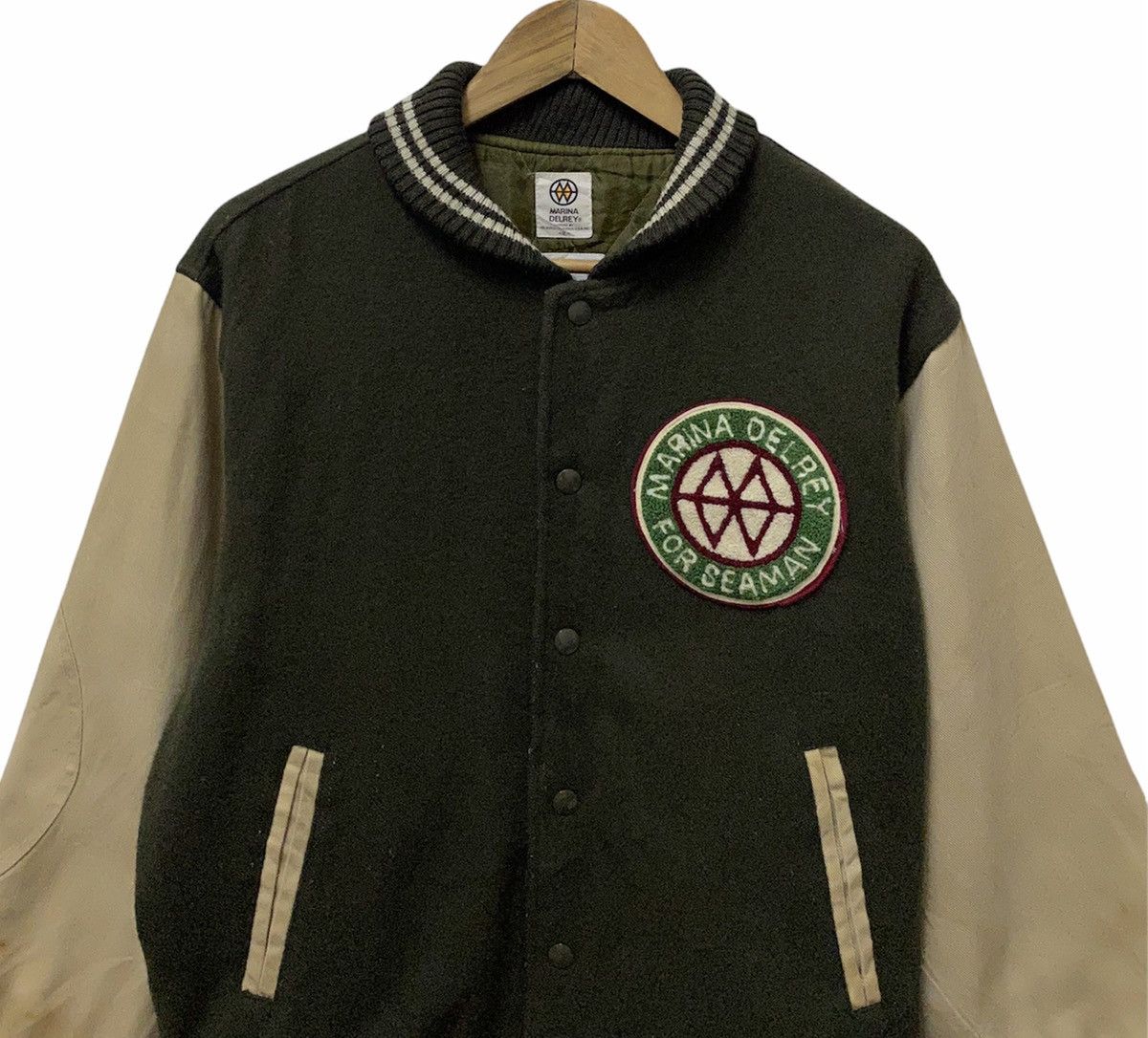 Japanese Brand MARINA DELREY PATCHWORK WOOL VARSITY JACKET Size US M / EU 48-50 / 2 - 3 Thumbnail