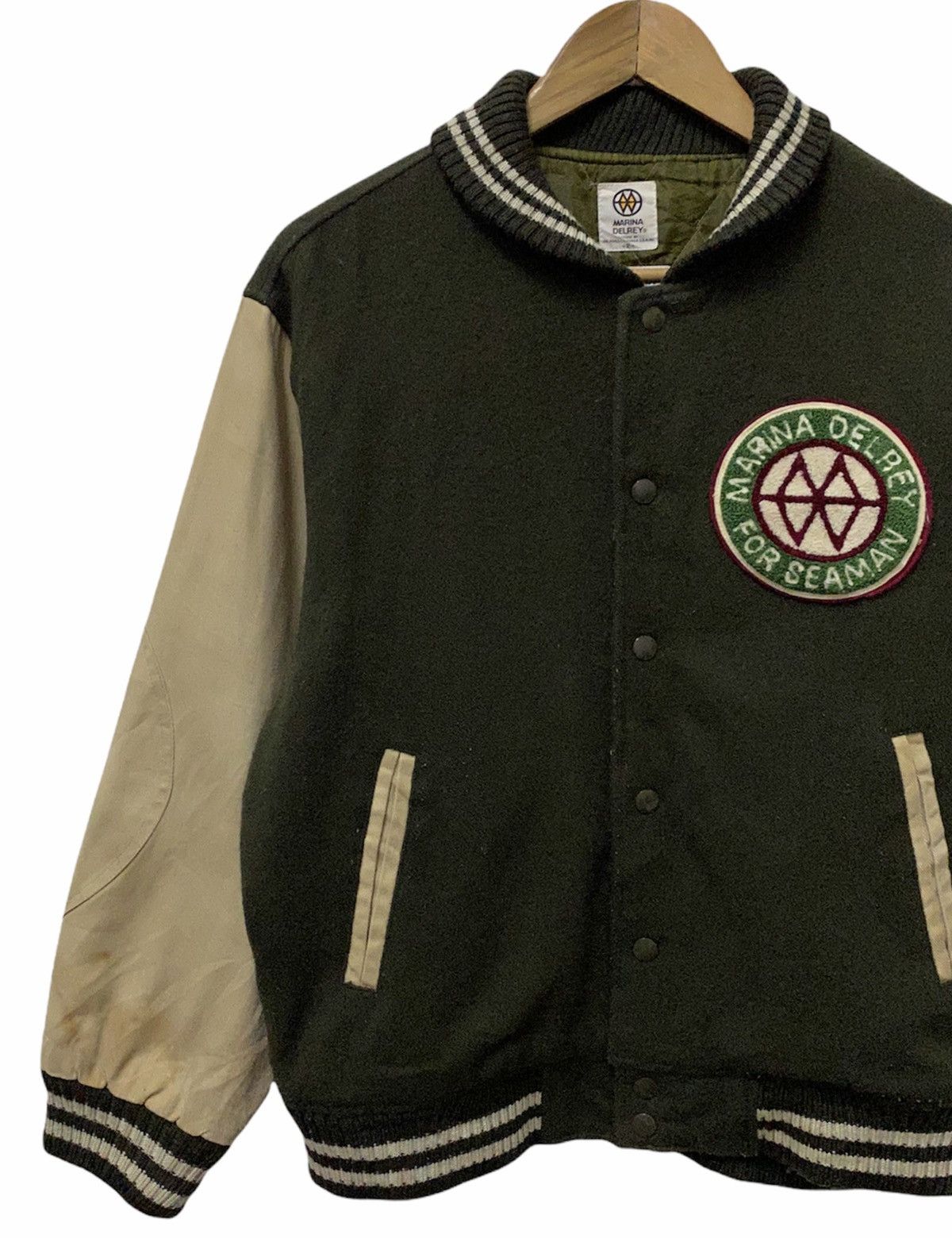 Japanese Brand MARINA DELREY PATCHWORK WOOL VARSITY JACKET Size US M / EU 48-50 / 2 - 4 Thumbnail
