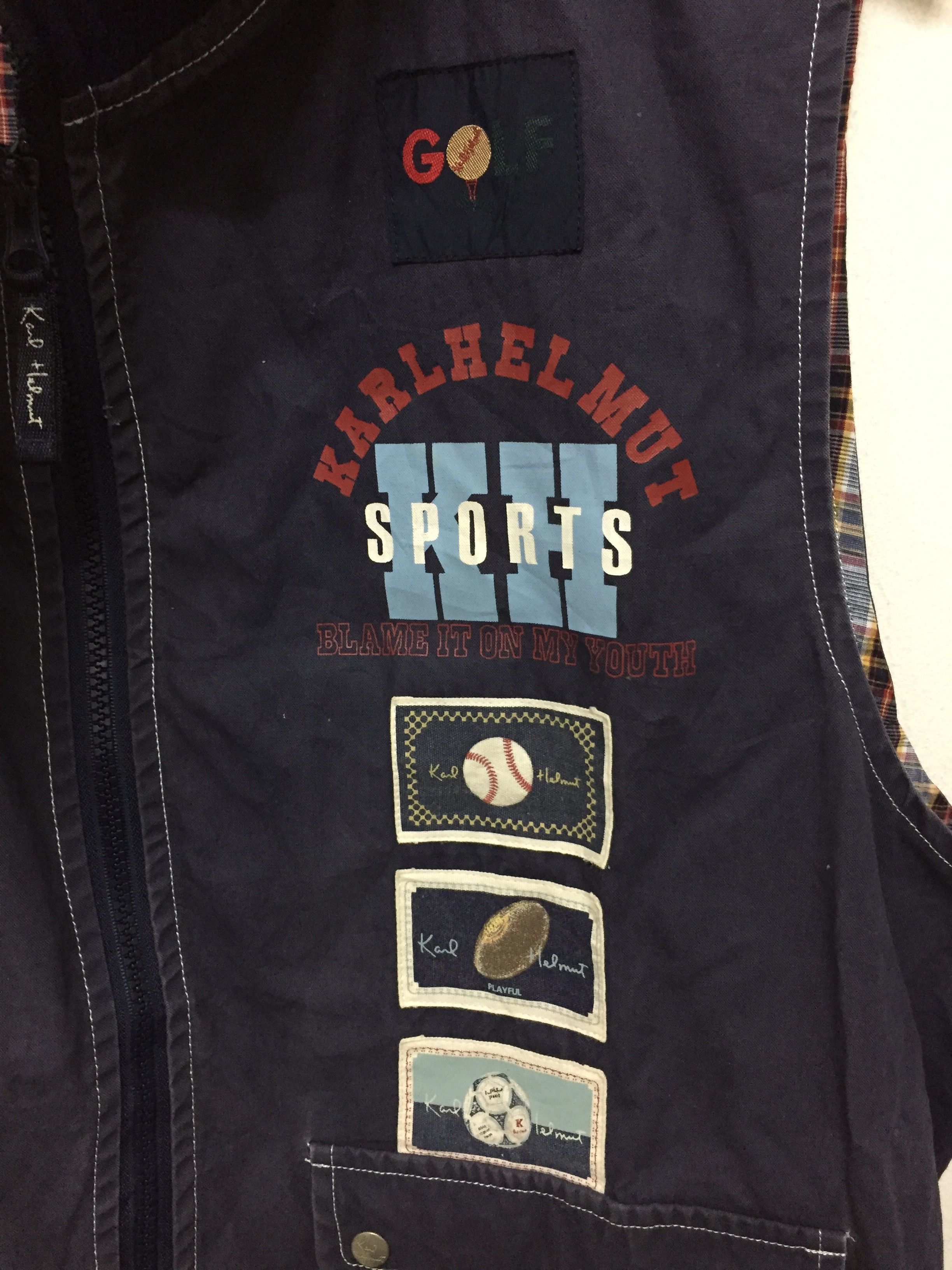 Japanese Brand Vtg KARL HELMUT vest Patch spell out Jacket Size US L / EU 52-54 / 3 - 5 Thumbnail