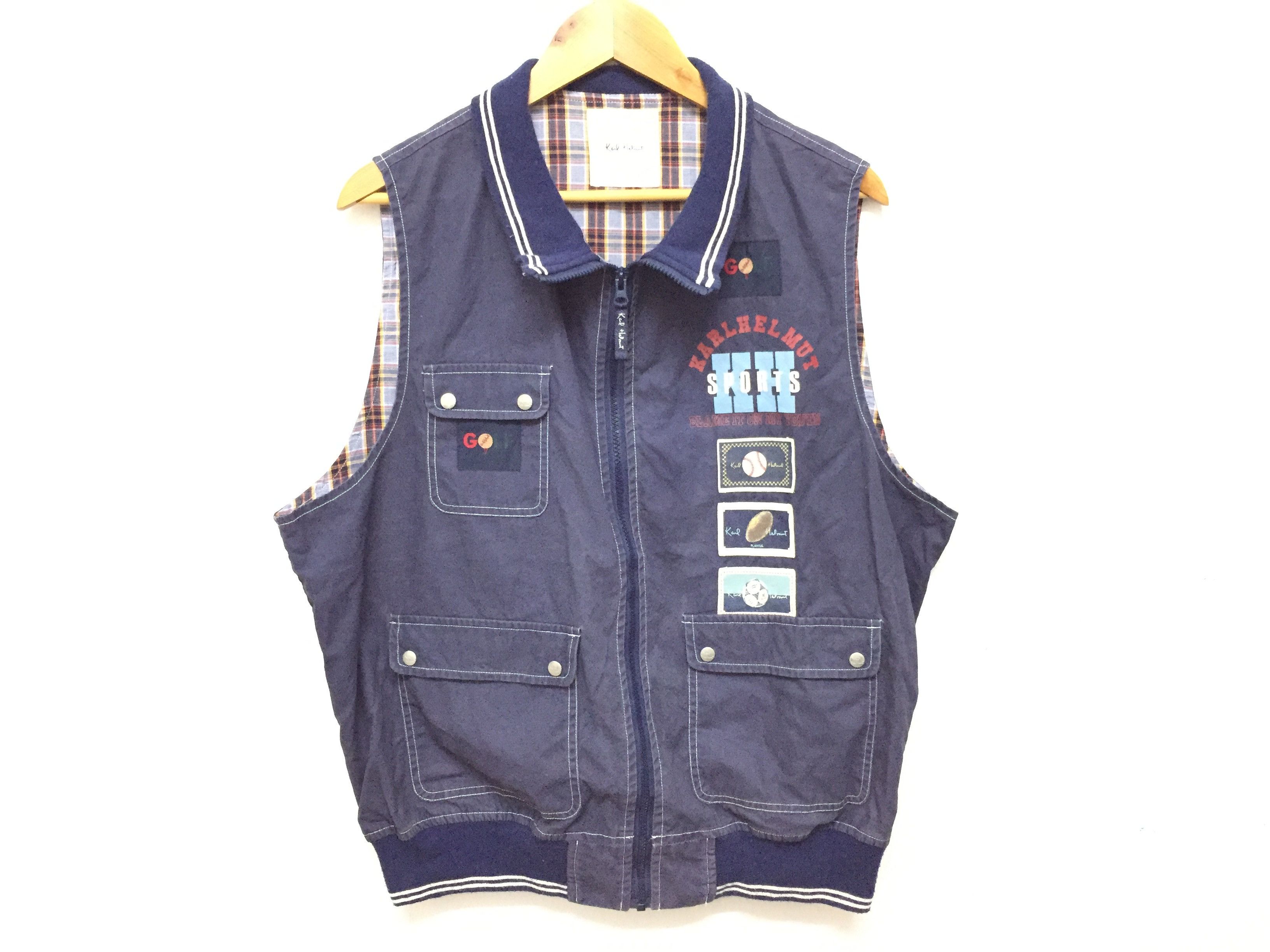 Japanese Brand Vtg KARL HELMUT vest Patch spell out Jacket Size US L / EU 52-54 / 3 - 2 Thumbnail
