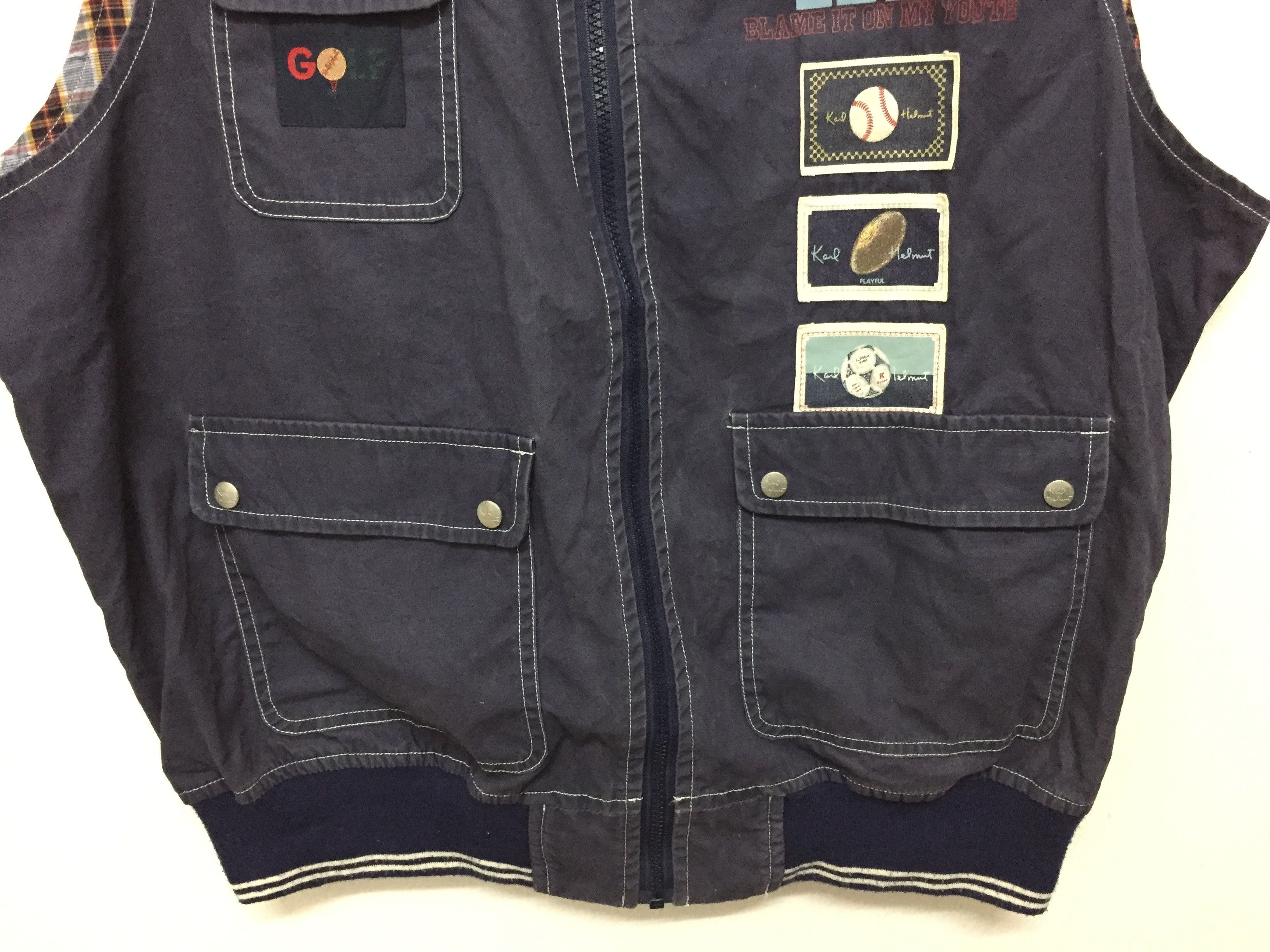 Japanese Brand Vtg KARL HELMUT vest Patch spell out Jacket Size US L / EU 52-54 / 3 - 4 Thumbnail