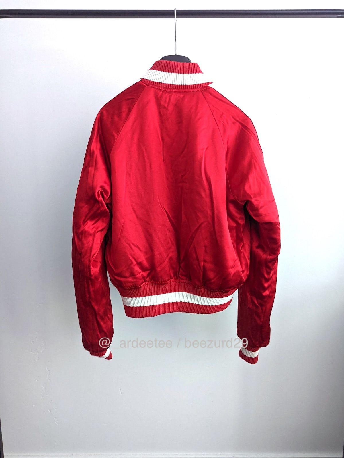 Amiri $2100 REVERSIBLE SILK/LEATHER BOMBER (BLACK/RED) Size S / US 4 / IT 40 - 5 Thumbnail