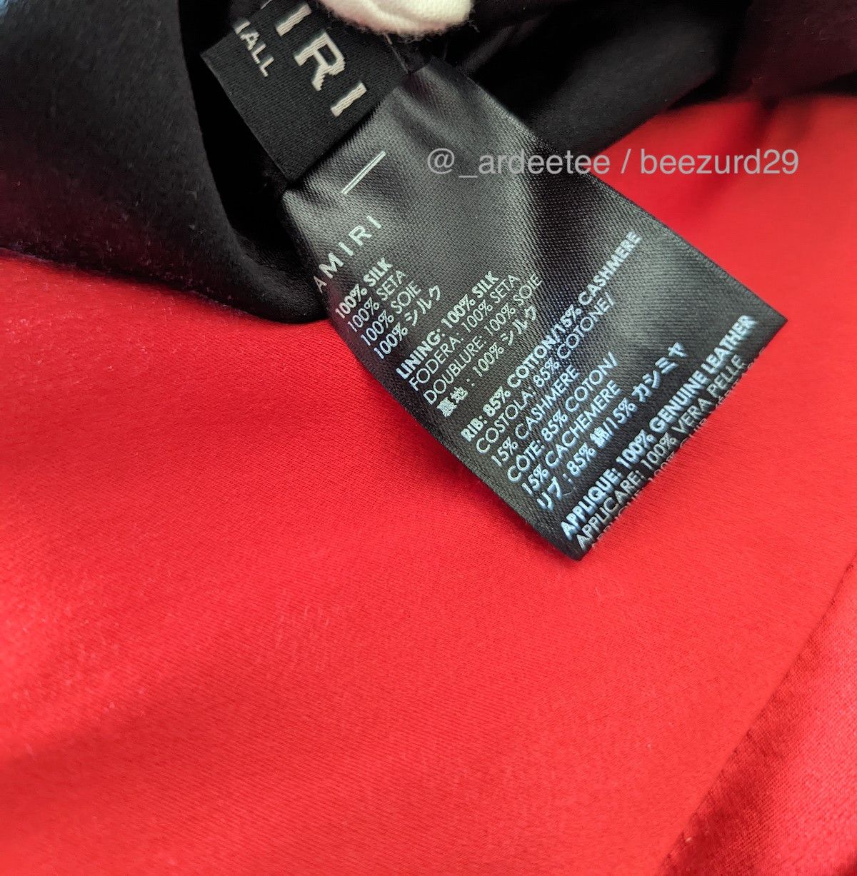 Amiri $2100 REVERSIBLE SILK/LEATHER BOMBER (BLACK/RED) Size S / US 4 / IT 40 - 7 Thumbnail