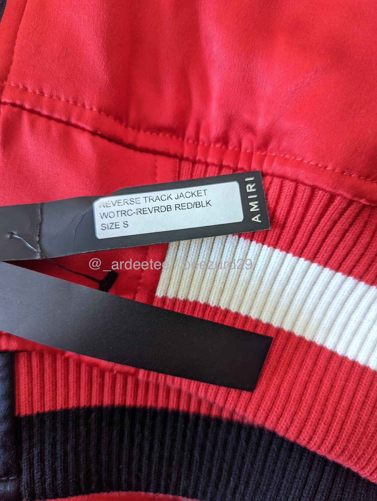 Amiri $2100 REVERSIBLE SILK/LEATHER BOMBER (BLACK/RED) Size S / US 4 / IT 40 - 6 Thumbnail