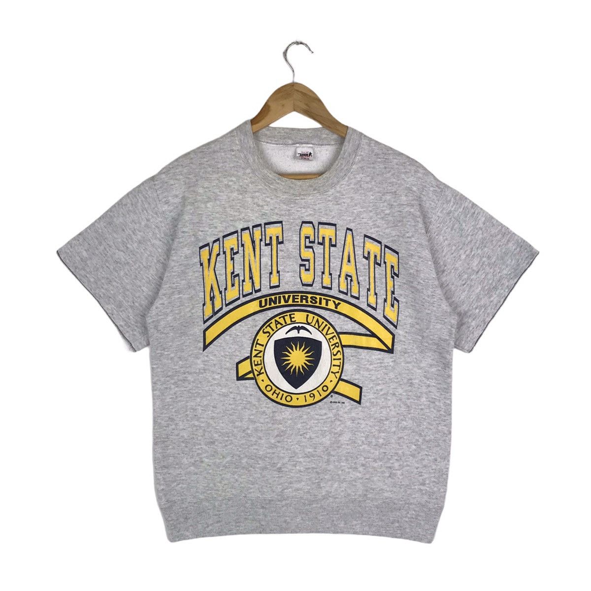 Vintage Vintage 80s Kent State University Short Sleeve Sweatshirt Size US M / EU 48-50 / 2 - 1 Thumbnail