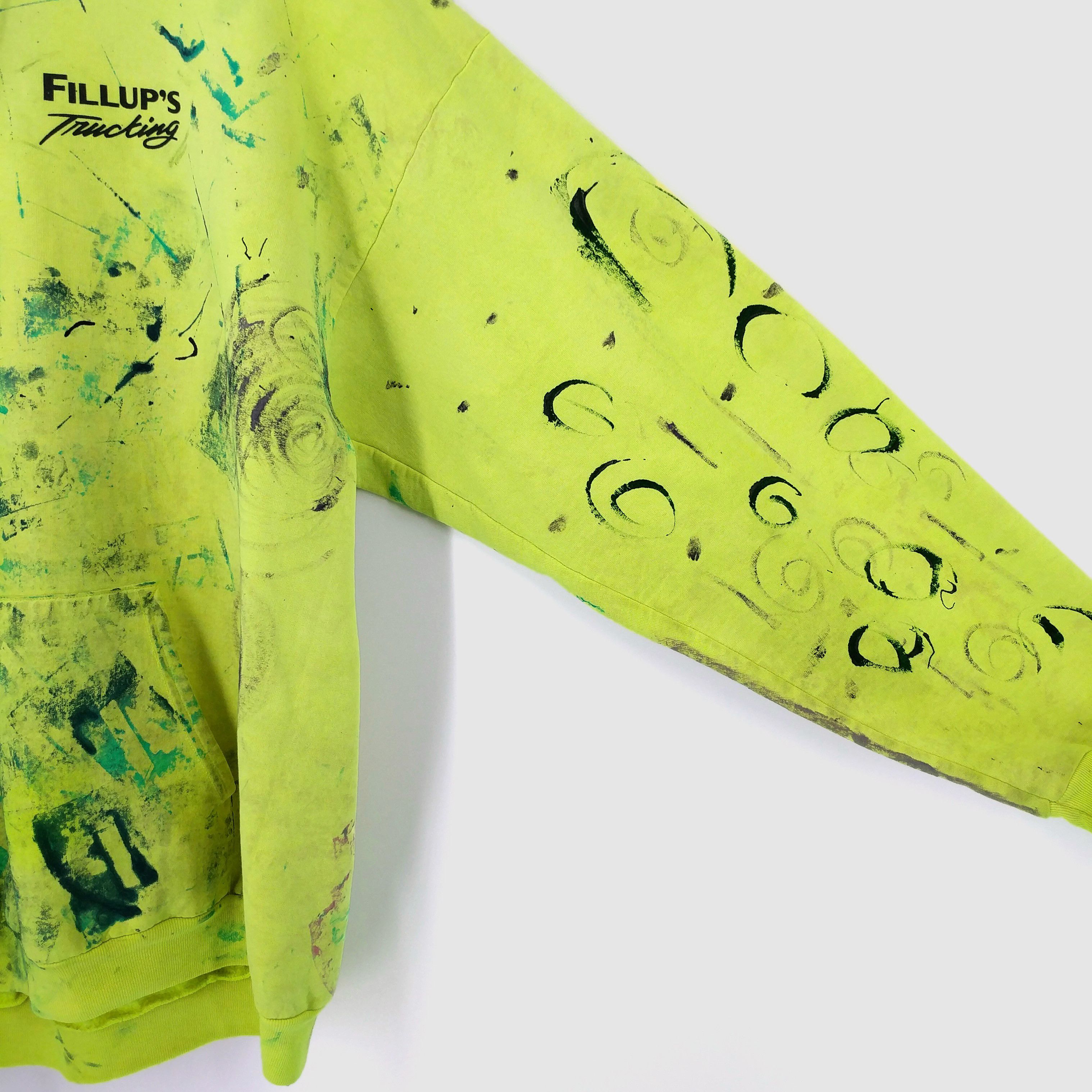 Other Fillups Trucking Custom Painted Glow Distressed Hoodie Size US XL / EU 56 / 4 - 7 Thumbnail