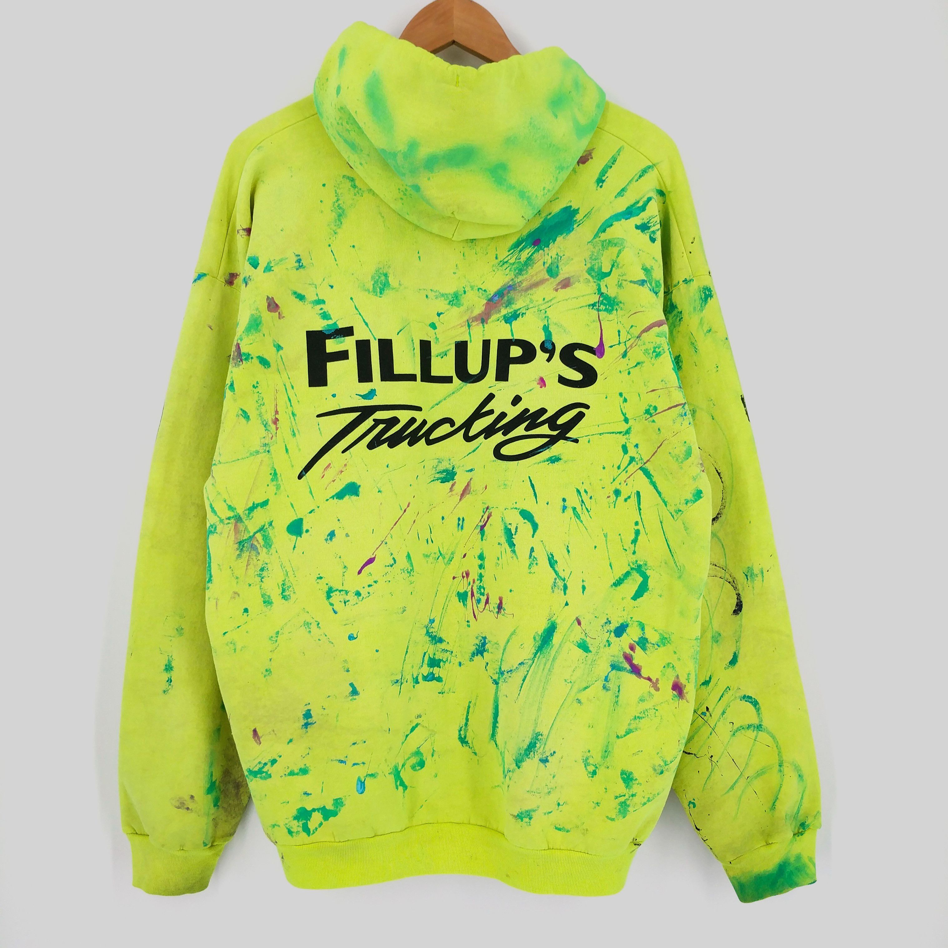 Other Fillups Trucking Custom Painted Glow Distressed Hoodie Size US XL / EU 56 / 4 - 3 Thumbnail