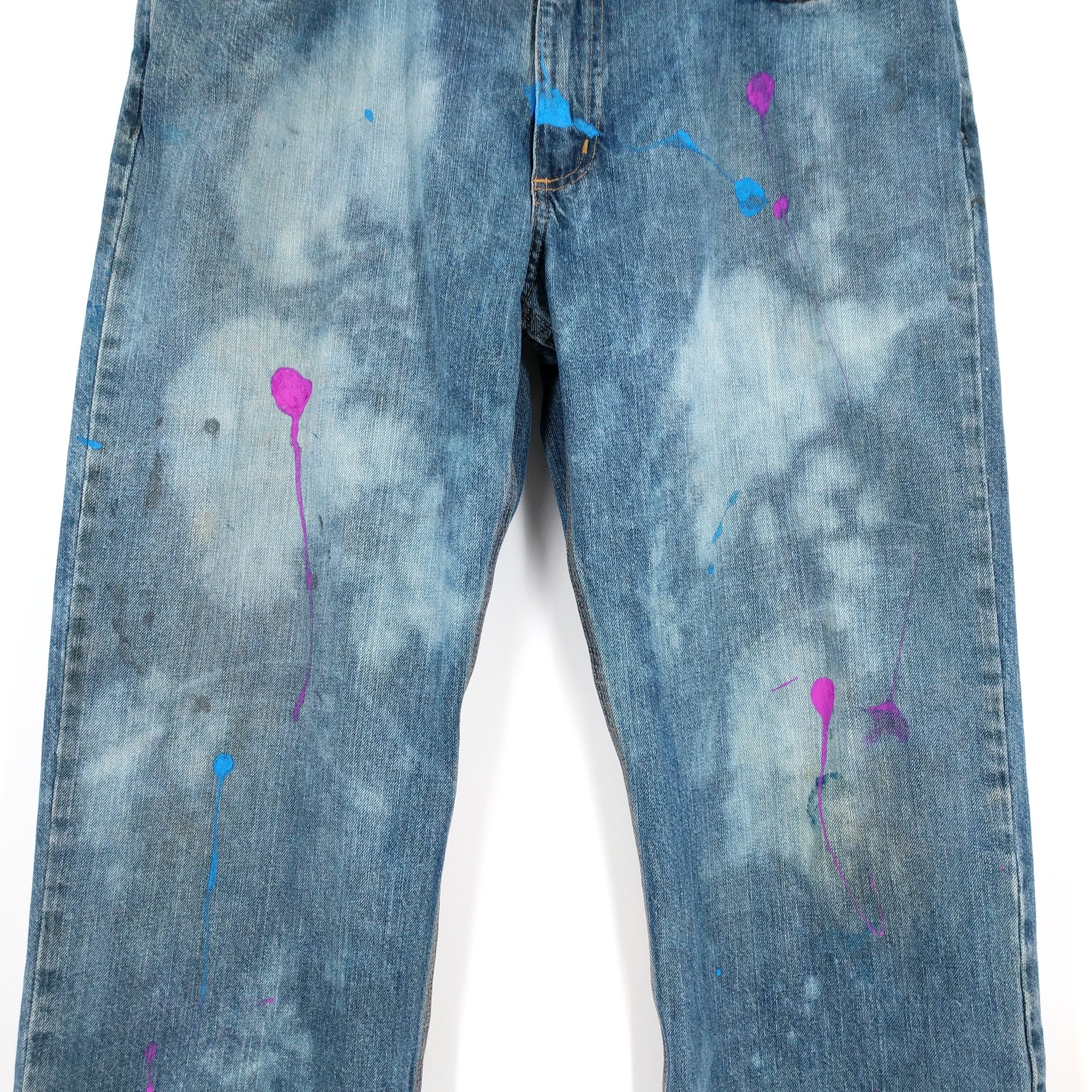 Carhartt Carhartt Custom Hand Painted Bleached Work Denim Jeans Size US 34 / EU 50 - 3 Thumbnail
