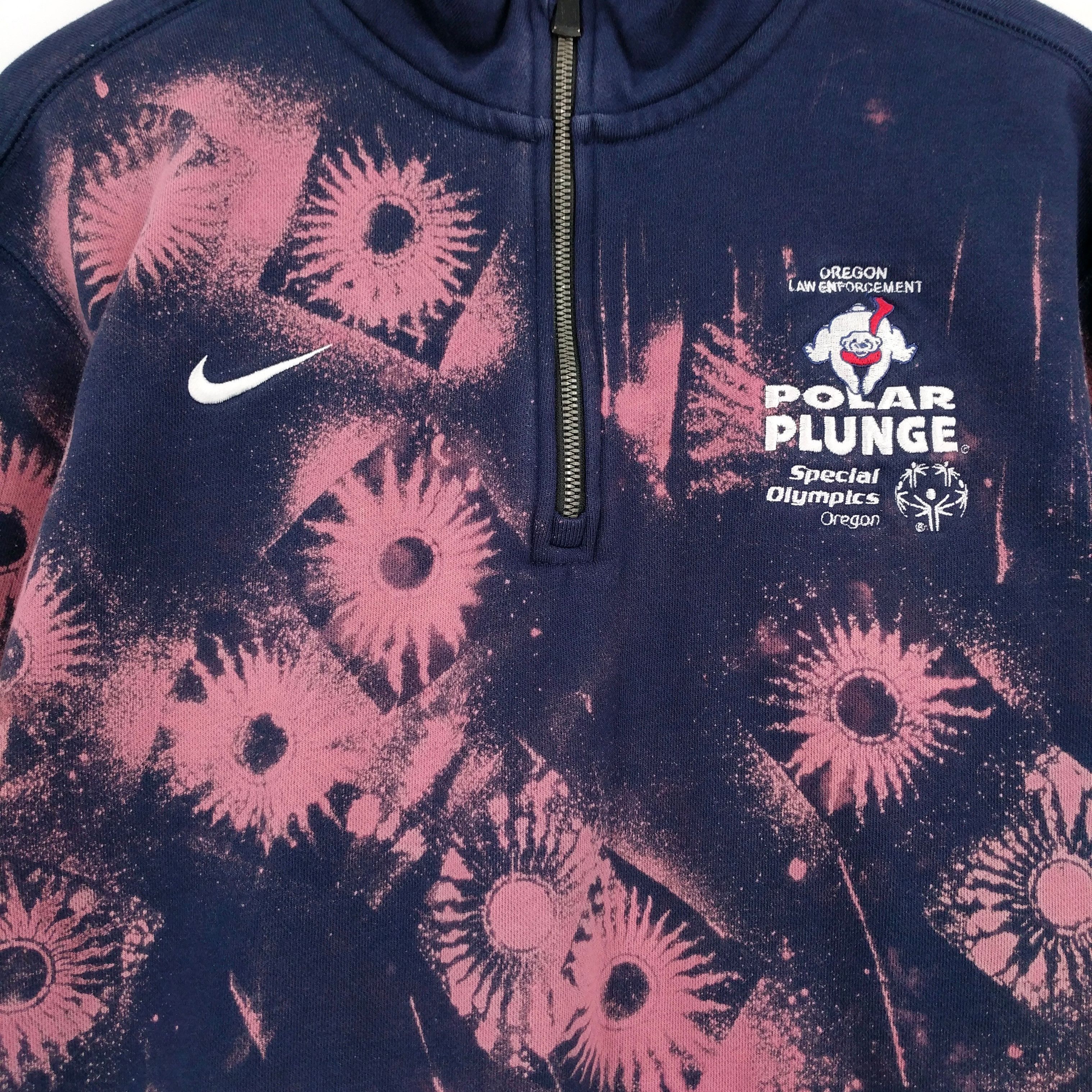 Nike NIKE Custom Hand Bleached Tie Dye Polar Plunge Sweatshirt Size US XL / EU 56 / 4 - 2 Thumbnail