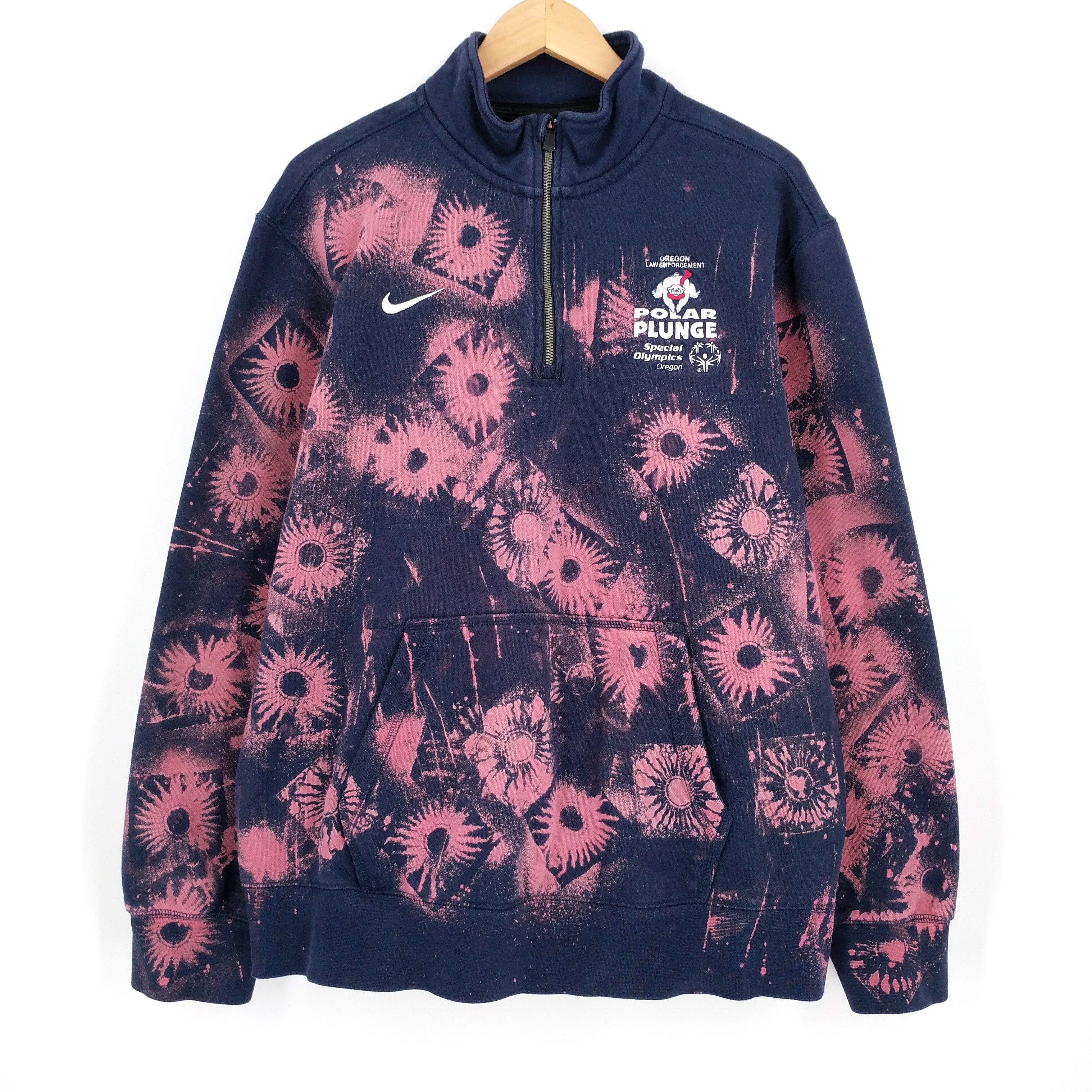 NIKE Custom Hand Bleached Tie Dye Polar Plunge Sweatshirt