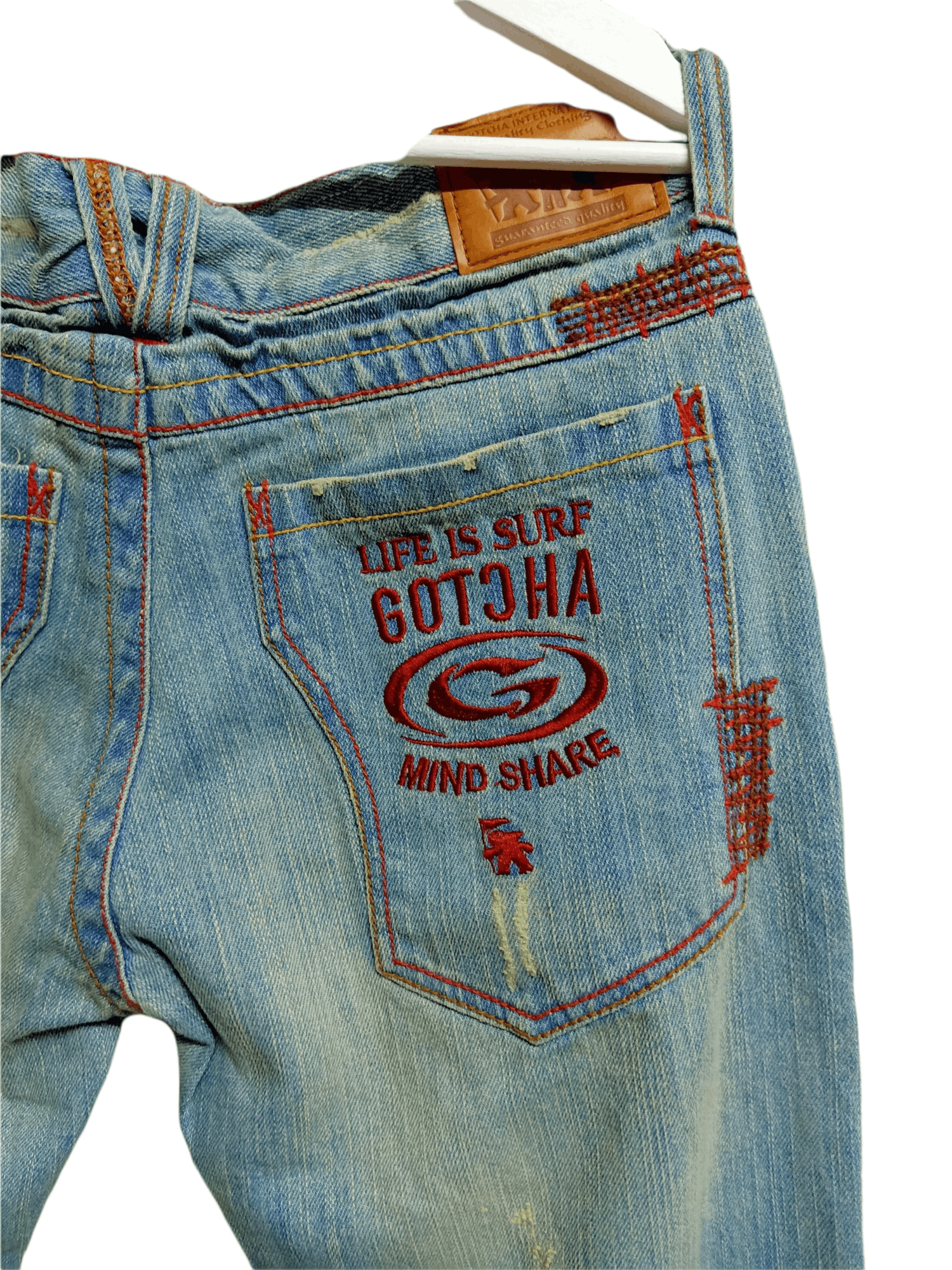 Gotcha Vintage Gotcha Surf Distressed Patches Jeans Size US 33 - 7 Thumbnail