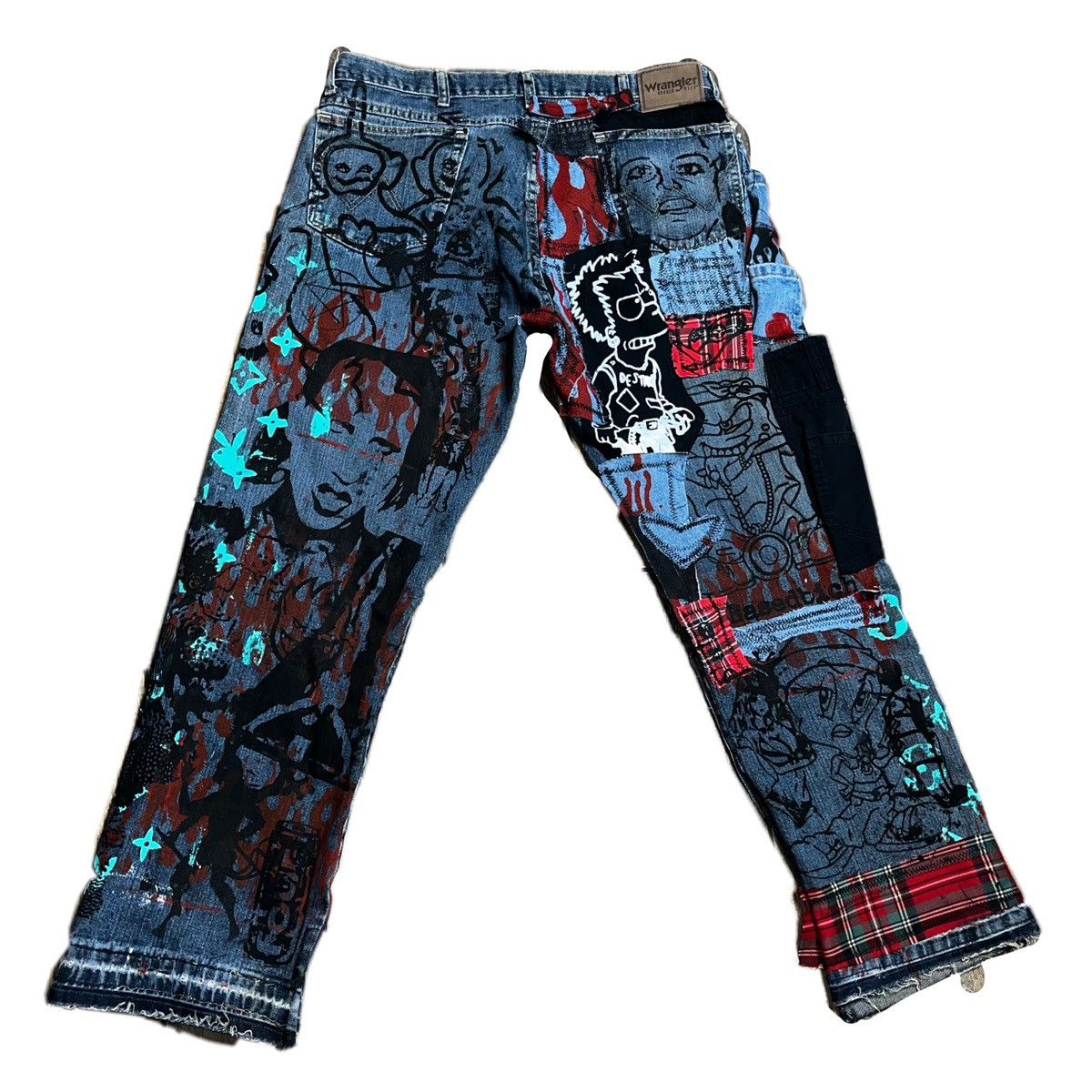 Japanese Brand Basedbich mens patchwork jeans Size US 36 / EU 52 - 2 Thumbnail