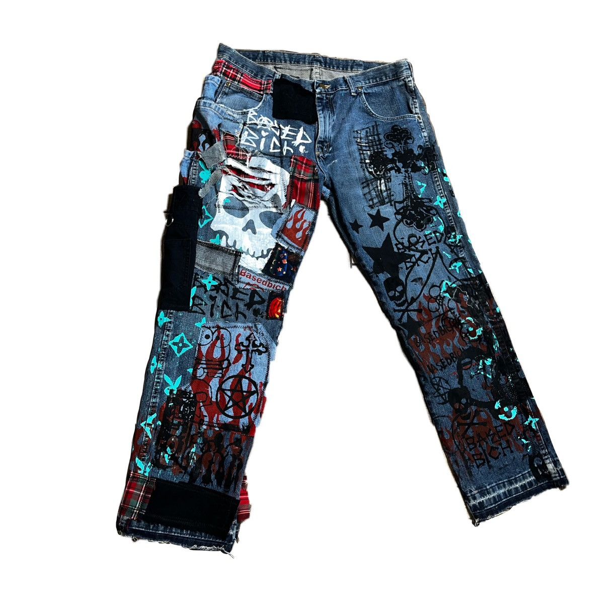 Japanese Brand Basedbich mens patchwork jeans Size US 36 / EU 52 - 1 Thumbnail