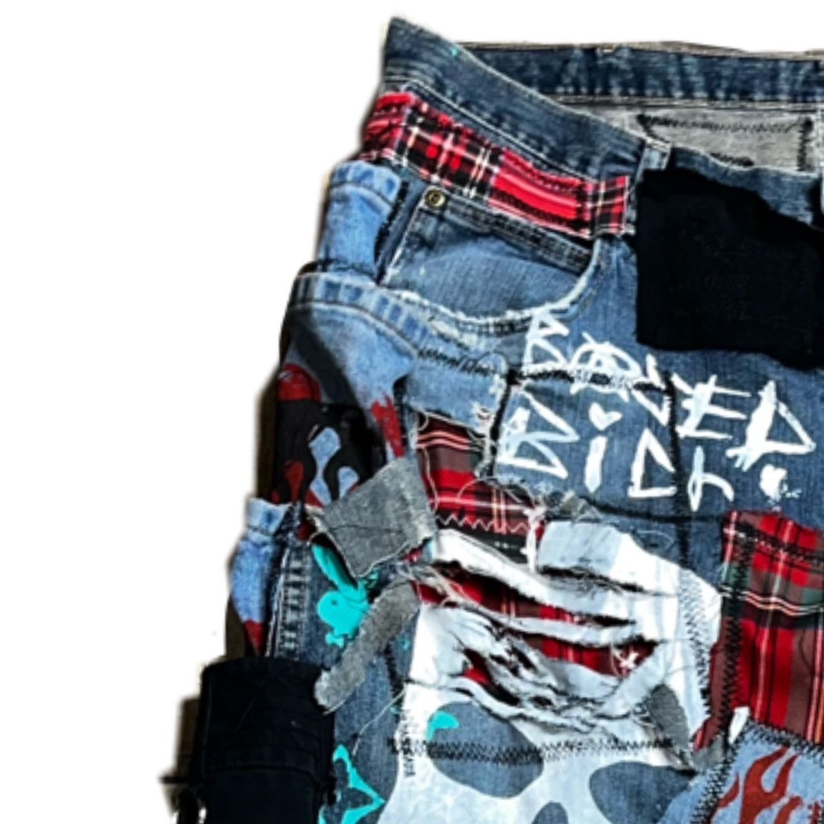 Japanese Brand Basedbich mens patchwork jeans Size US 36 / EU 52 - 4 Thumbnail