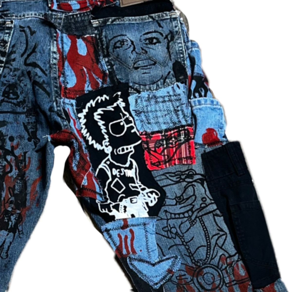 Japanese Brand Basedbich mens patchwork jeans Size US 36 / EU 52 - 3 Thumbnail