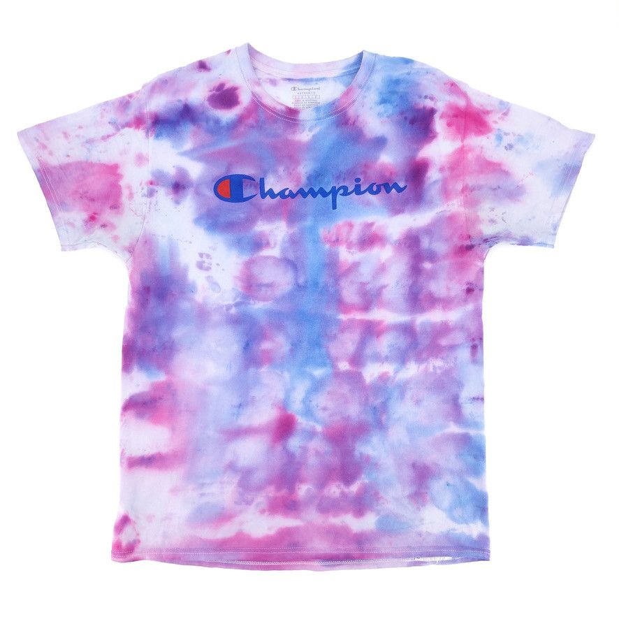 Champion Champion Custom Tie Dye Script Logo Tee T-Shirt Size US L / EU 52-54 / 3 - 1 Thumbnail