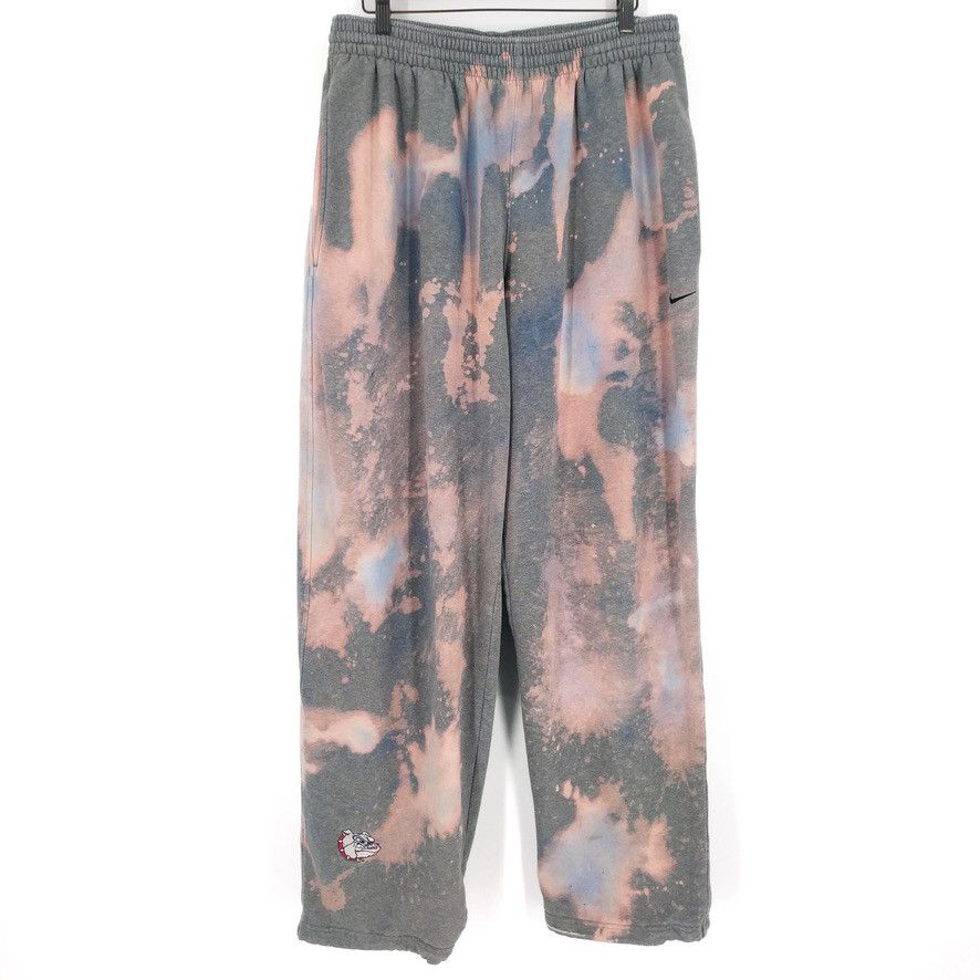 Nike Gonzaga Bulldogs Custom Bleach Tie Dye Fleece Joggers