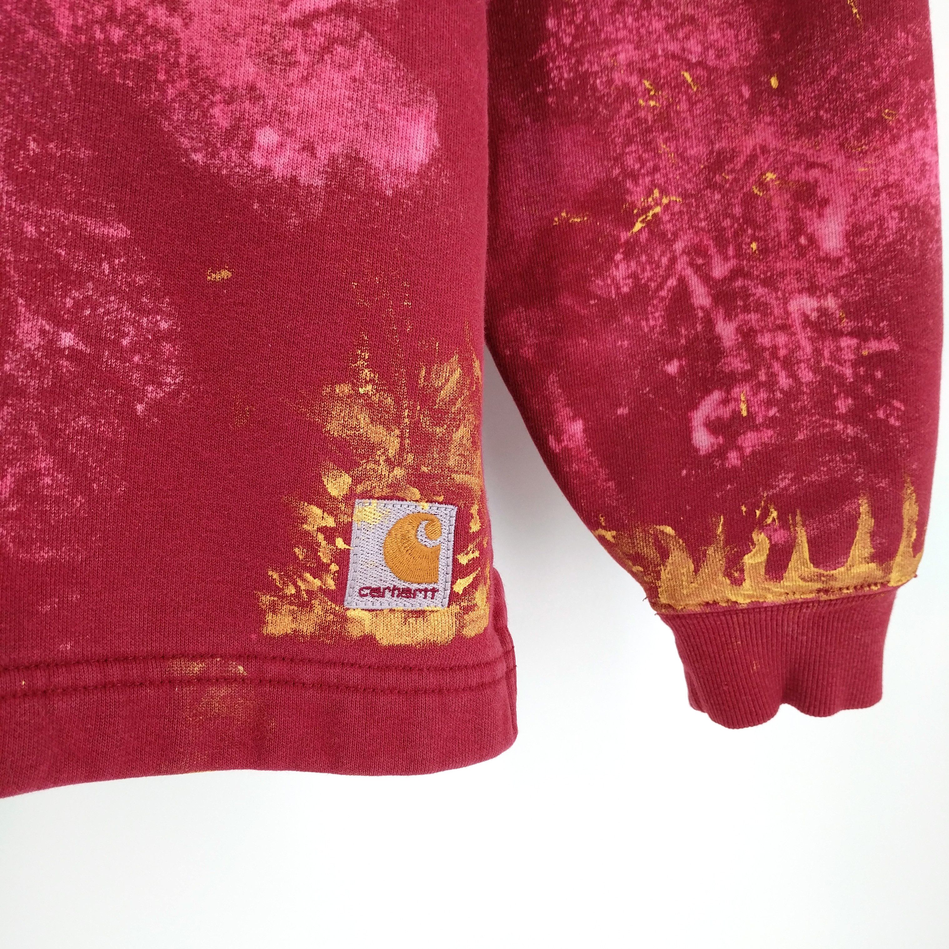 Carhartt Carhartt Custom Painted Hand Bleached Fleece Sweatshirt Size US XL / EU 56 / 4 - 2 Thumbnail