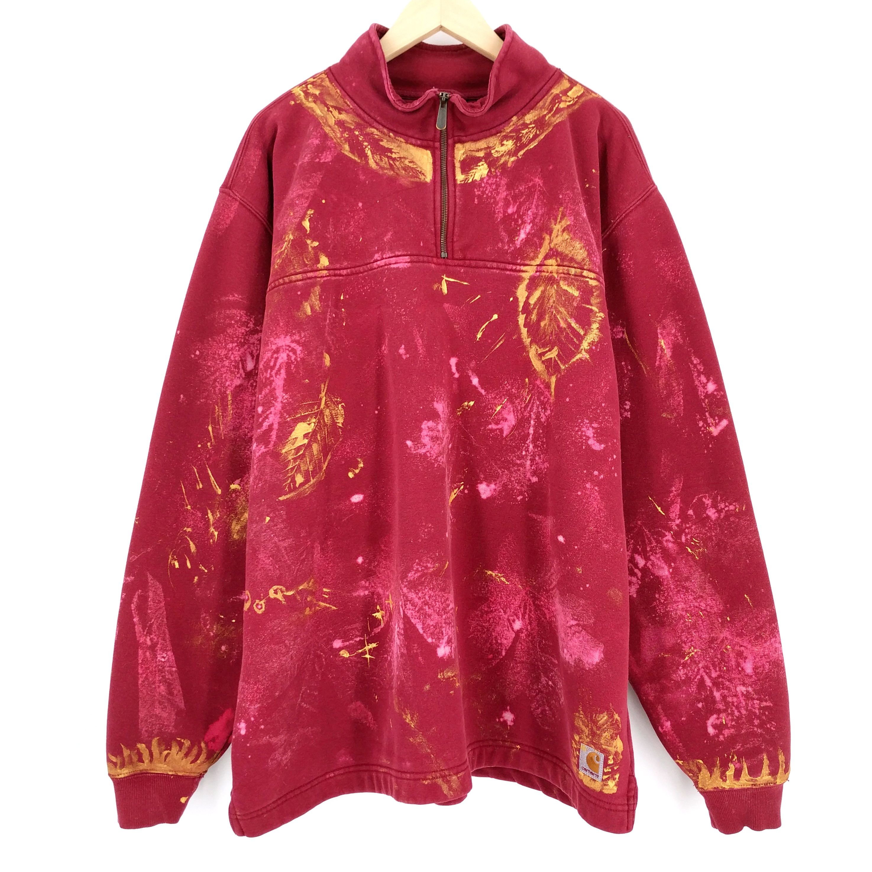 Carhartt Carhartt Custom Painted Hand Bleached Fleece Sweatshirt Size US XL / EU 56 / 4 - 1 Thumbnail