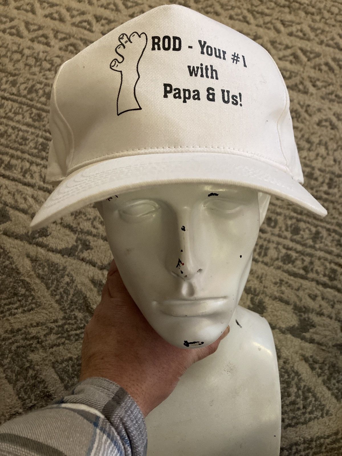 Vintage Rod Your #1 with papa us trucker hat cap funny white finger Size ONE SIZE - 3 Thumbnail