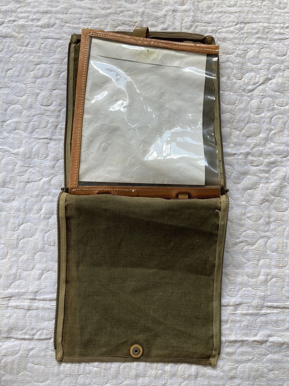 Vintage TRUE VINTAGE 1940-50s FRENCE LINEN DOCUMENT BAG Size ONE SIZE - 5 Thumbnail