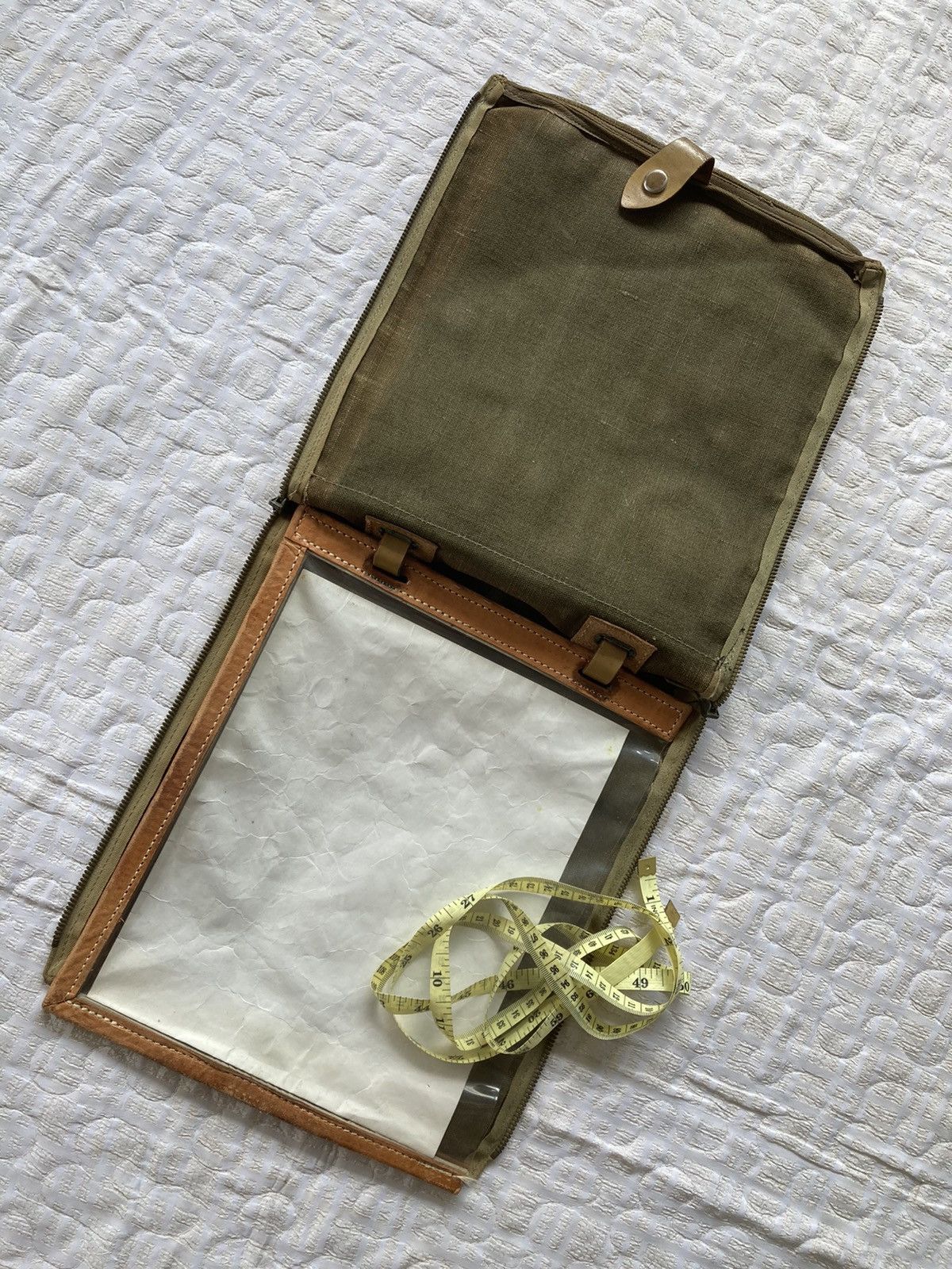 Vintage TRUE VINTAGE 1940-50s FRENCE LINEN DOCUMENT BAG Size ONE SIZE - 4 Thumbnail