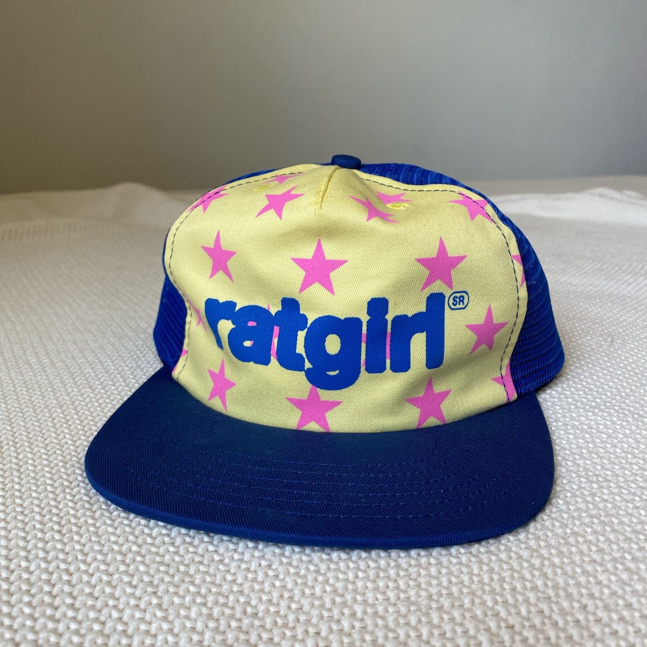 image of Blue And Pink Star Ratgirl Stray Rats Trucker Hat!!, Men's
