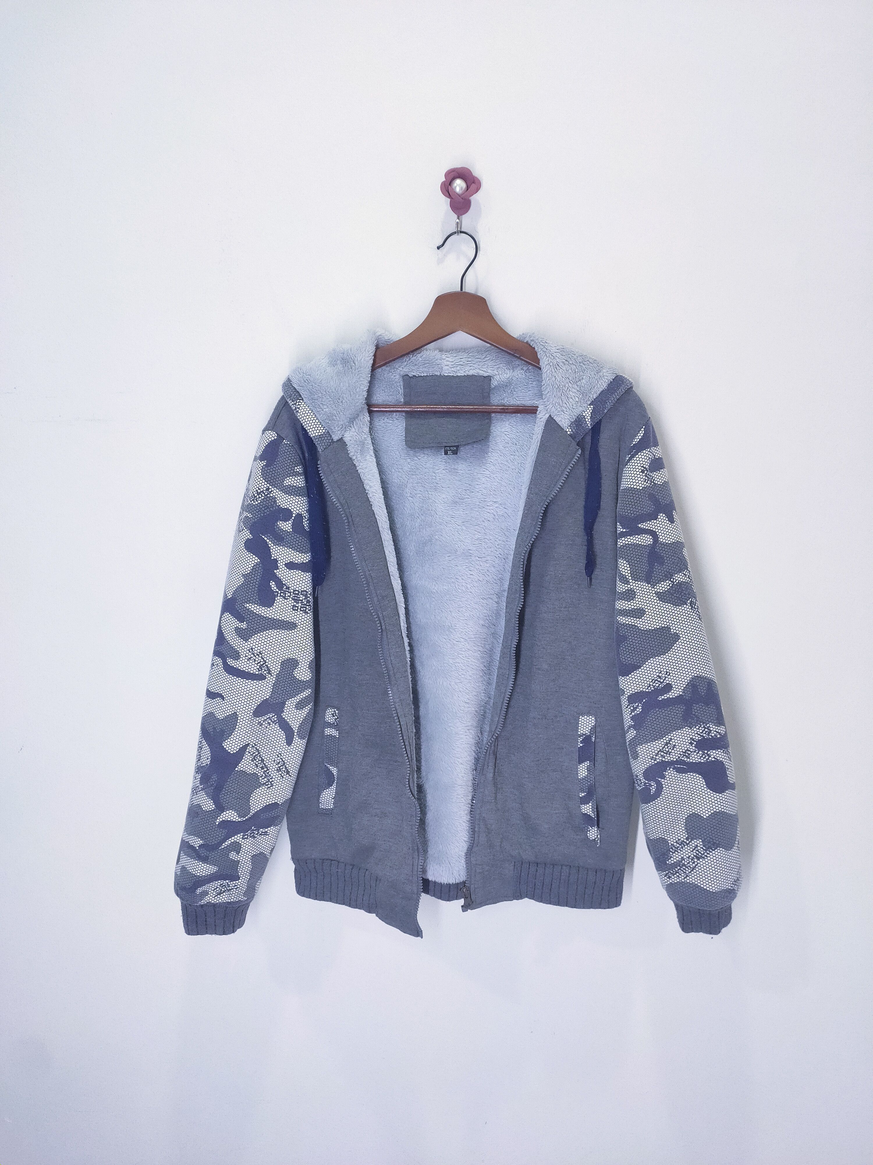 Other CAMO Net Zippe Sherpa Fleece Varsity Jacket Pullover Hoodie Size US L / EU 52-54 / 3 - 3 Thumbnail
