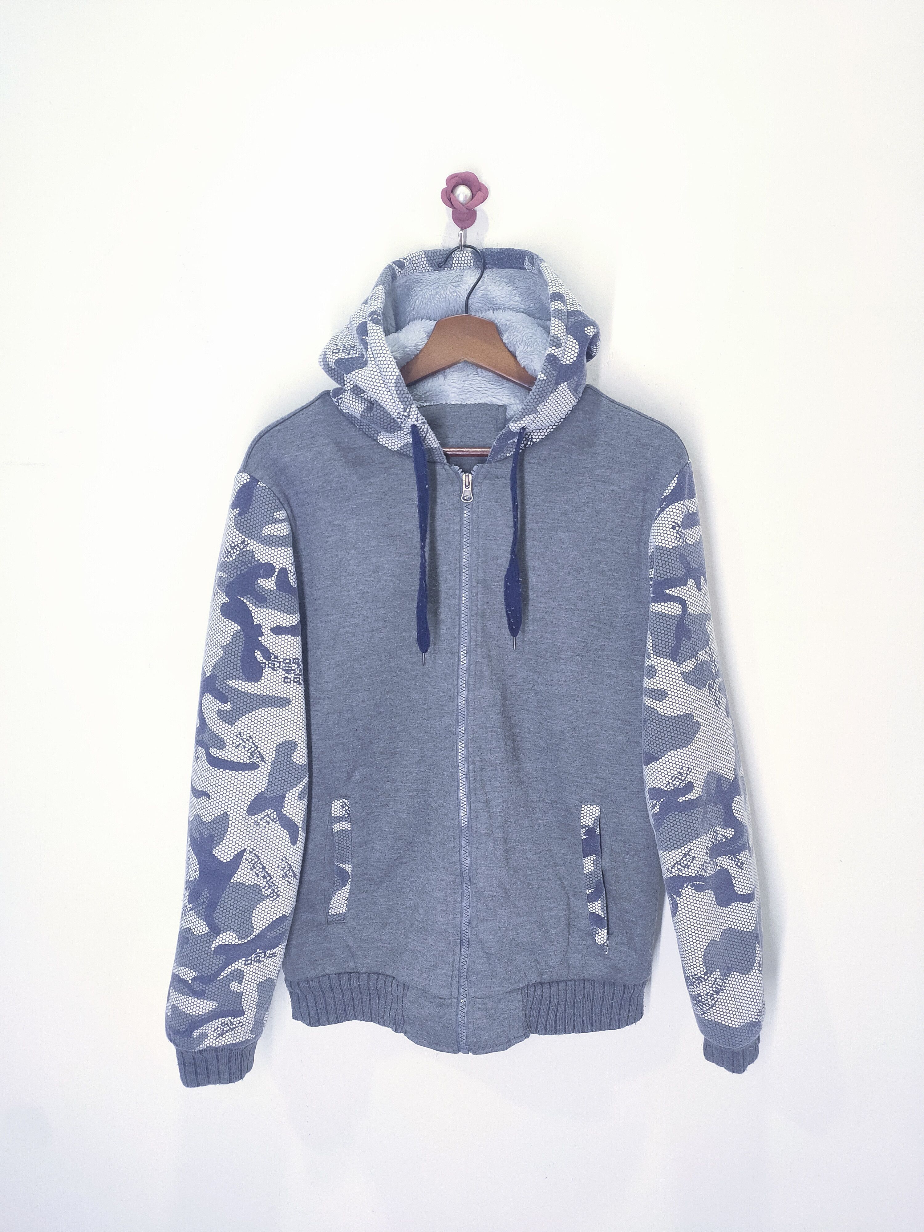 Other CAMO Net Zippe Sherpa Fleece Varsity Jacket Pullover Hoodie Size US L / EU 52-54 / 3 - 1 Thumbnail