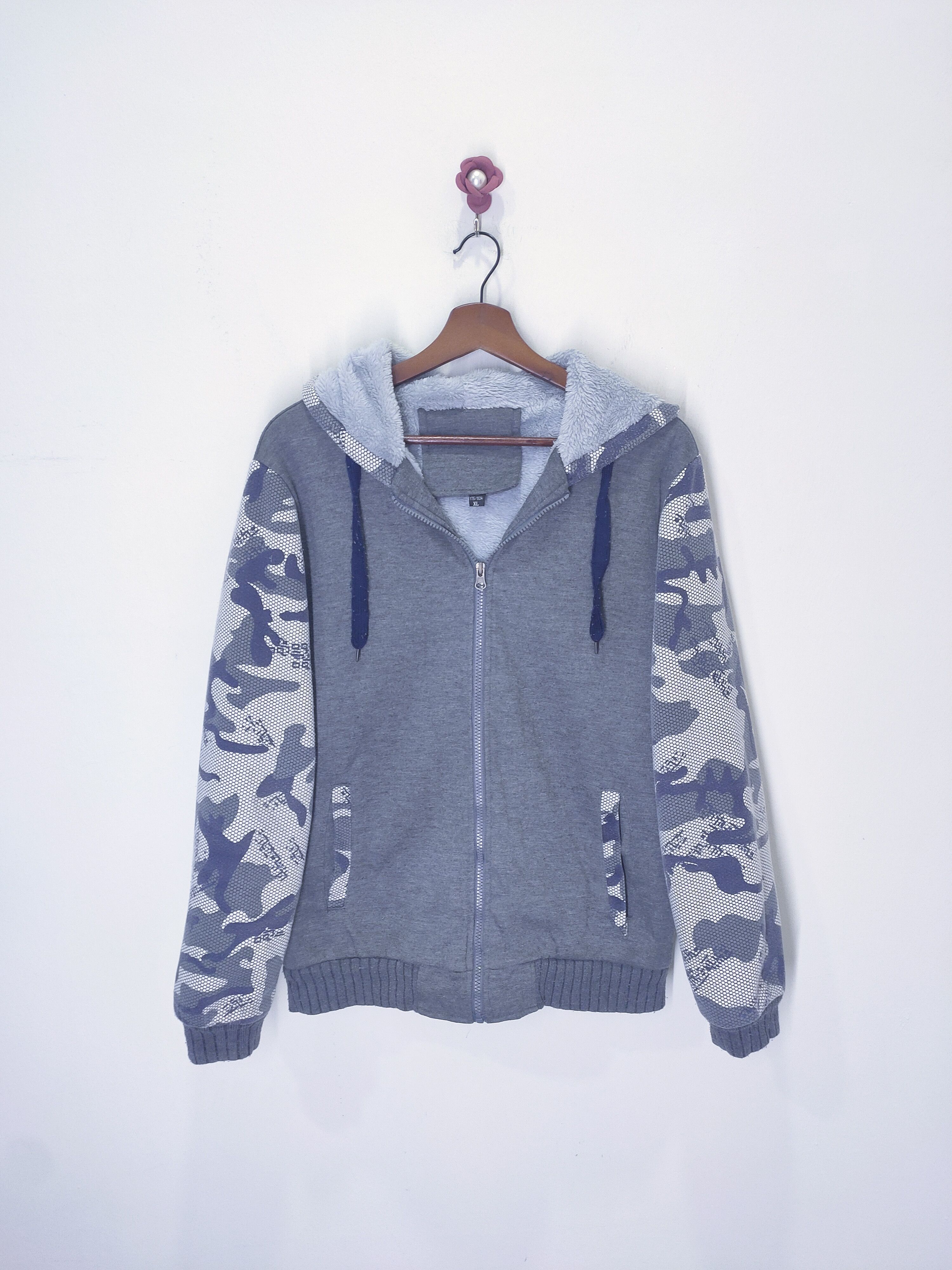 Other CAMO Net Zippe Sherpa Fleece Varsity Jacket Pullover Hoodie Size US L / EU 52-54 / 3 - 2 Thumbnail