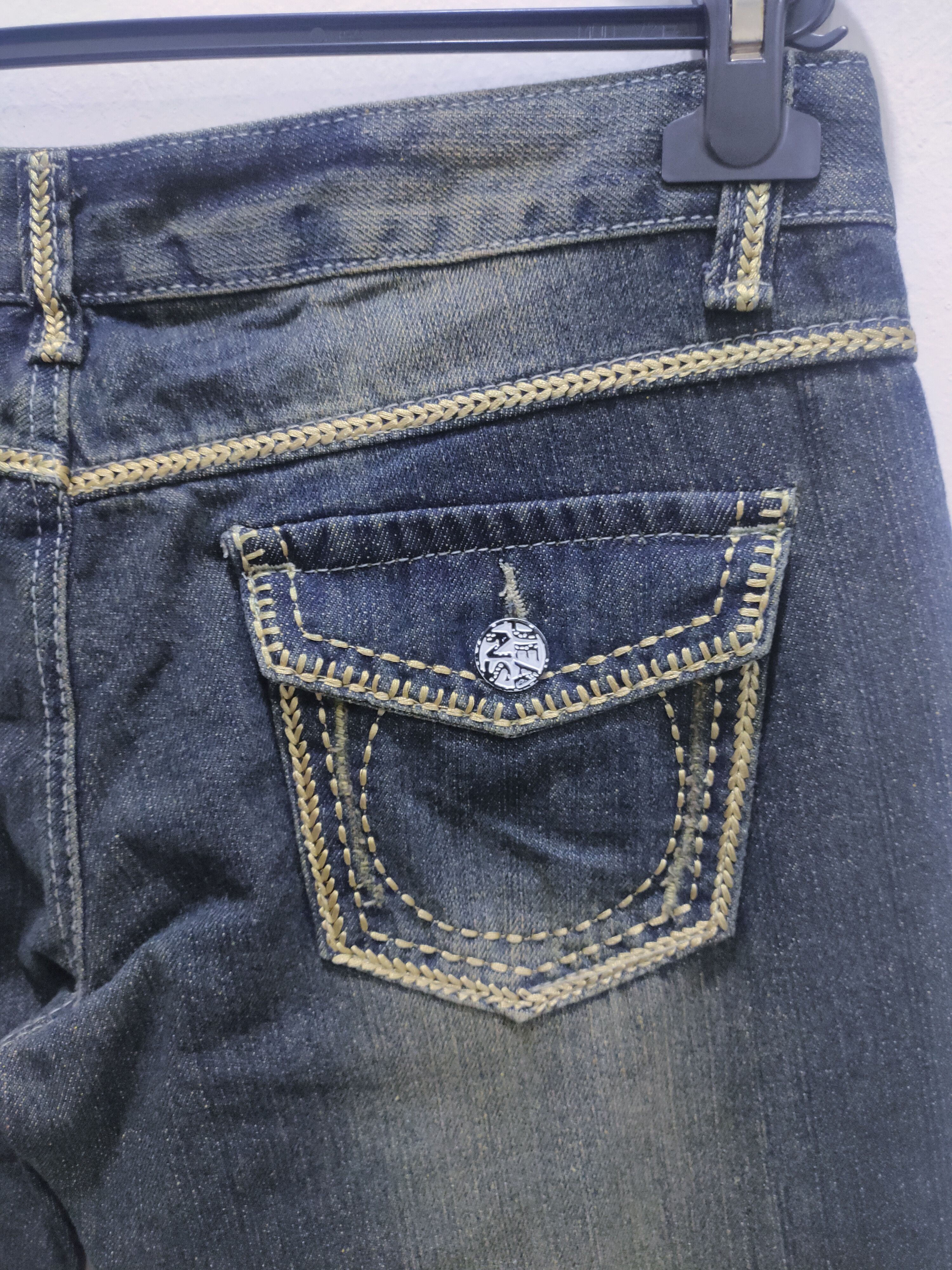 Japanese Brand × Seditionaries Rare Stone Wash Handcraft Art Embroidery Stitch Denim Jeans Size US 32 / EU 48 - 15 Thumbnail