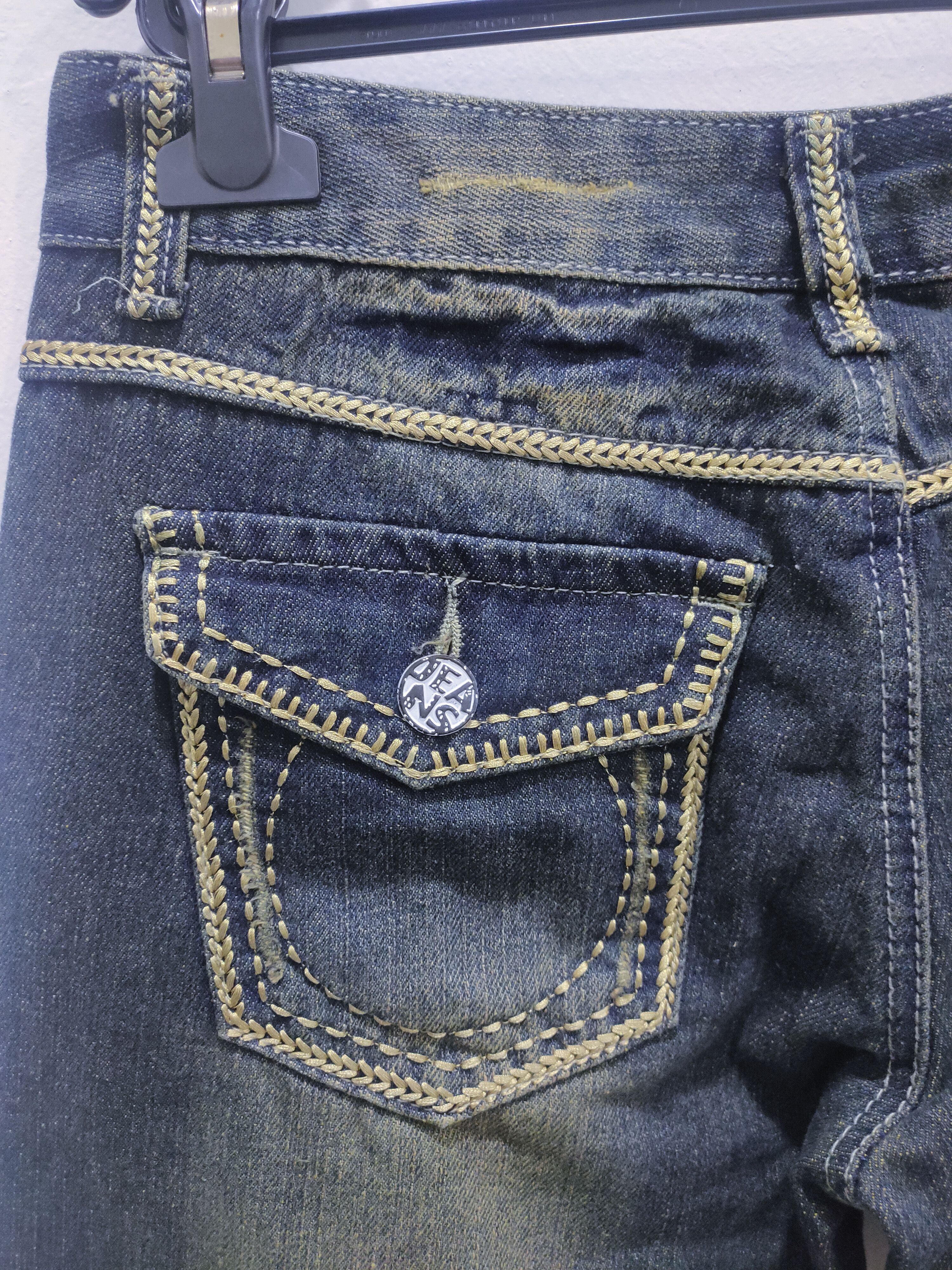 Japanese Brand × Seditionaries Rare Stone Wash Handcraft Art Embroidery Stitch Denim Jeans Size US 32 / EU 48 - 14 Thumbnail